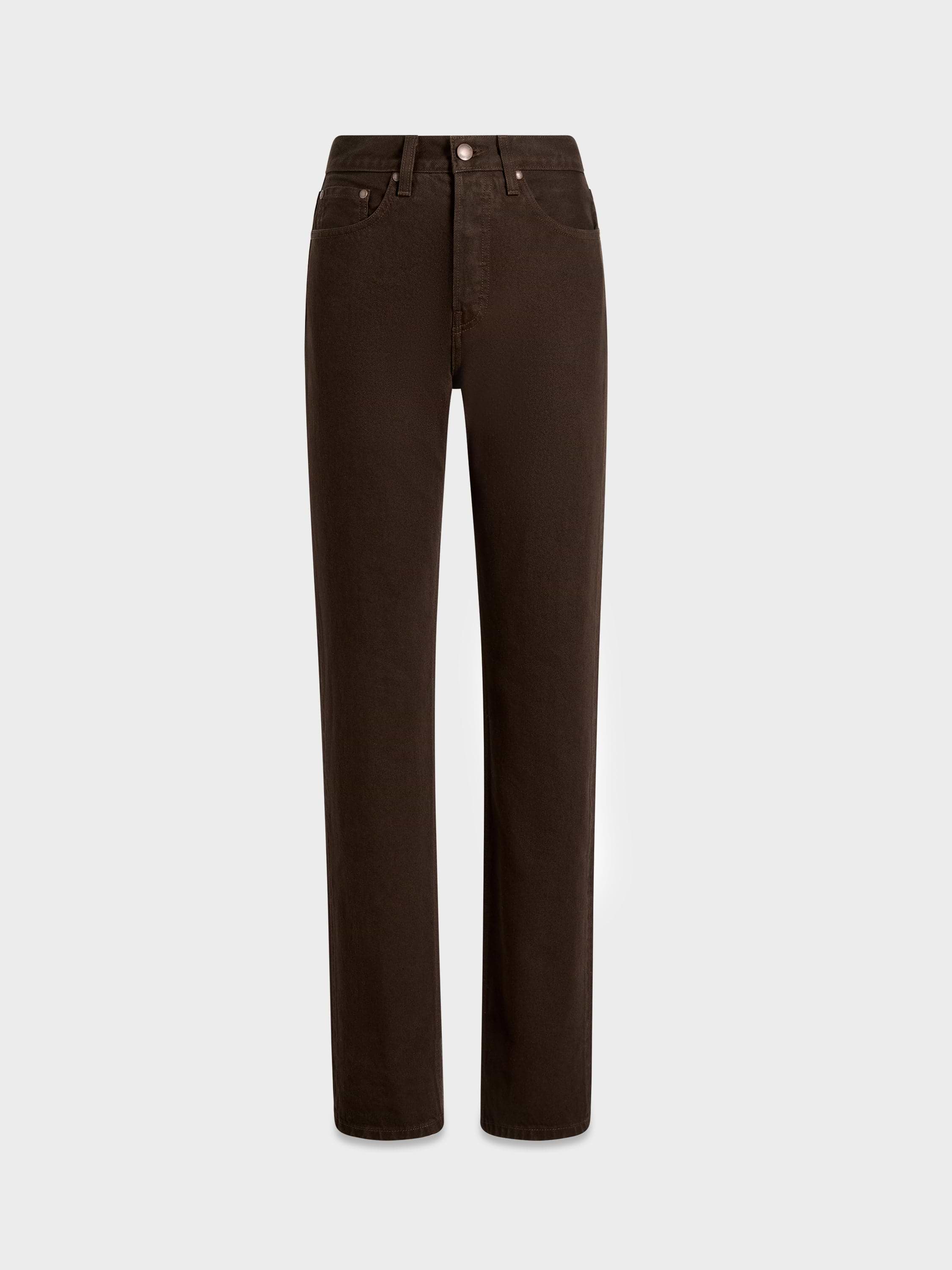 AFLALO Orwell Jean – Deep Truffle Rigid Denim - Ghost Front