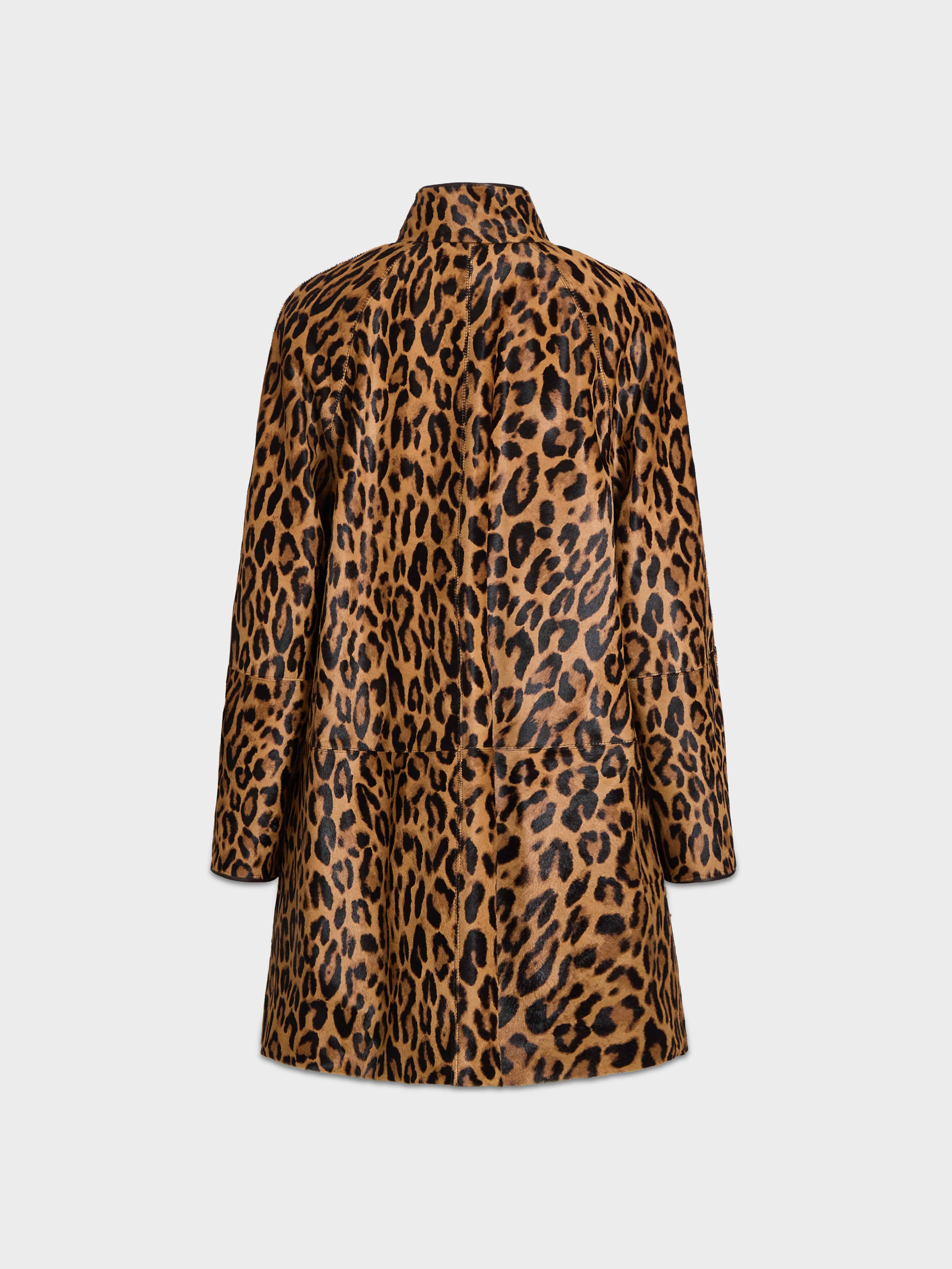 AFLALO Vanta Jacket in Ponyhair – Leopard - Ghost Back