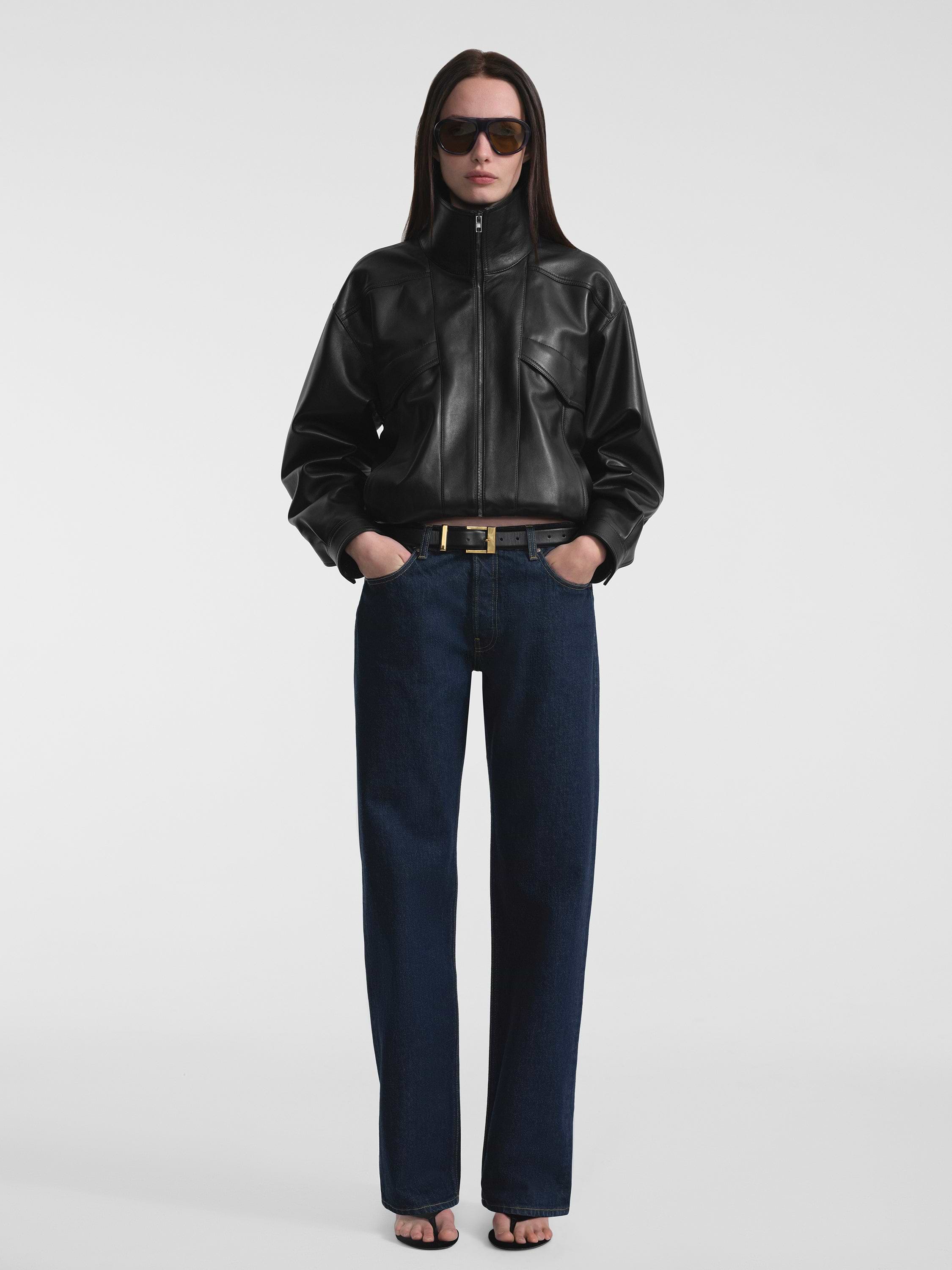 Zadie Jacket Black in Nappa Leather | AFLALO