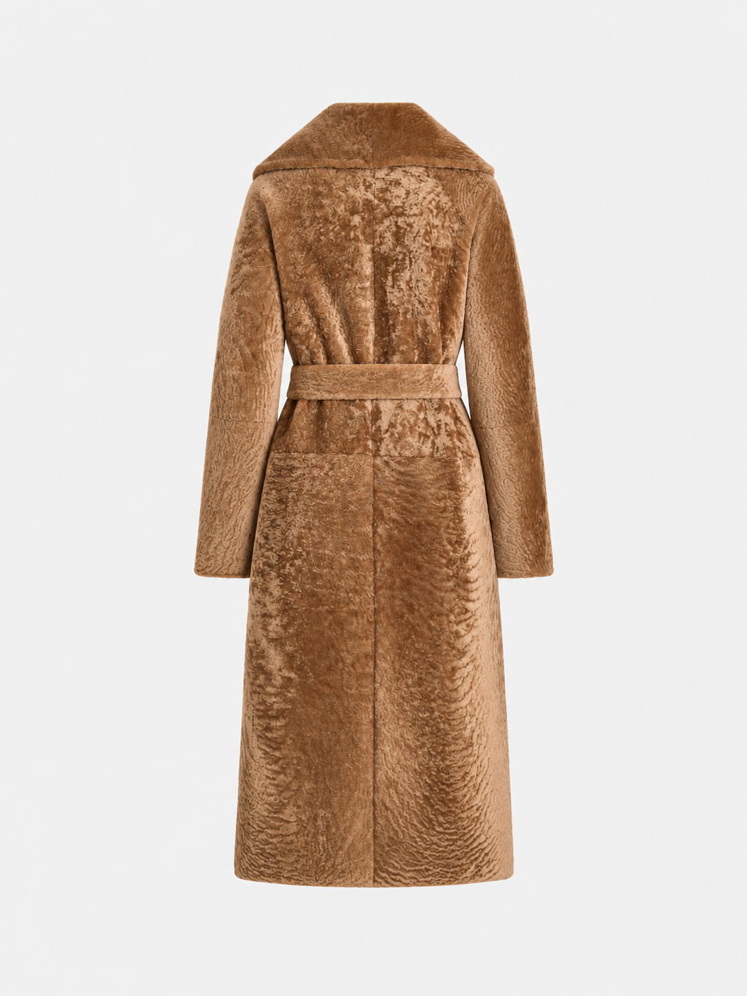 AFLALO Calidez Coat in Shearling, Honey, back view
