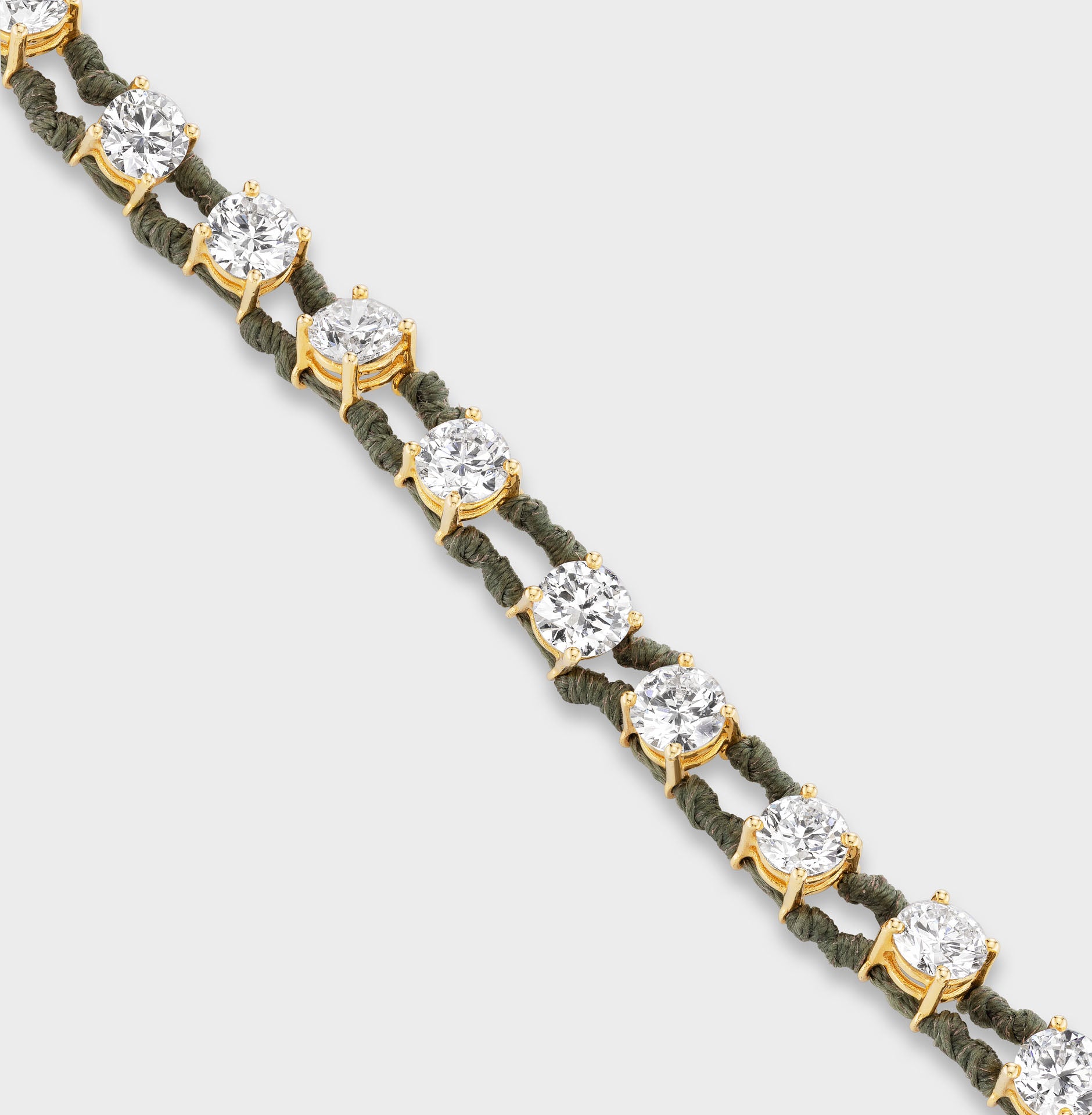 AFLALO Racquet String in Gold – Khaki - Ghost Unclasped Front