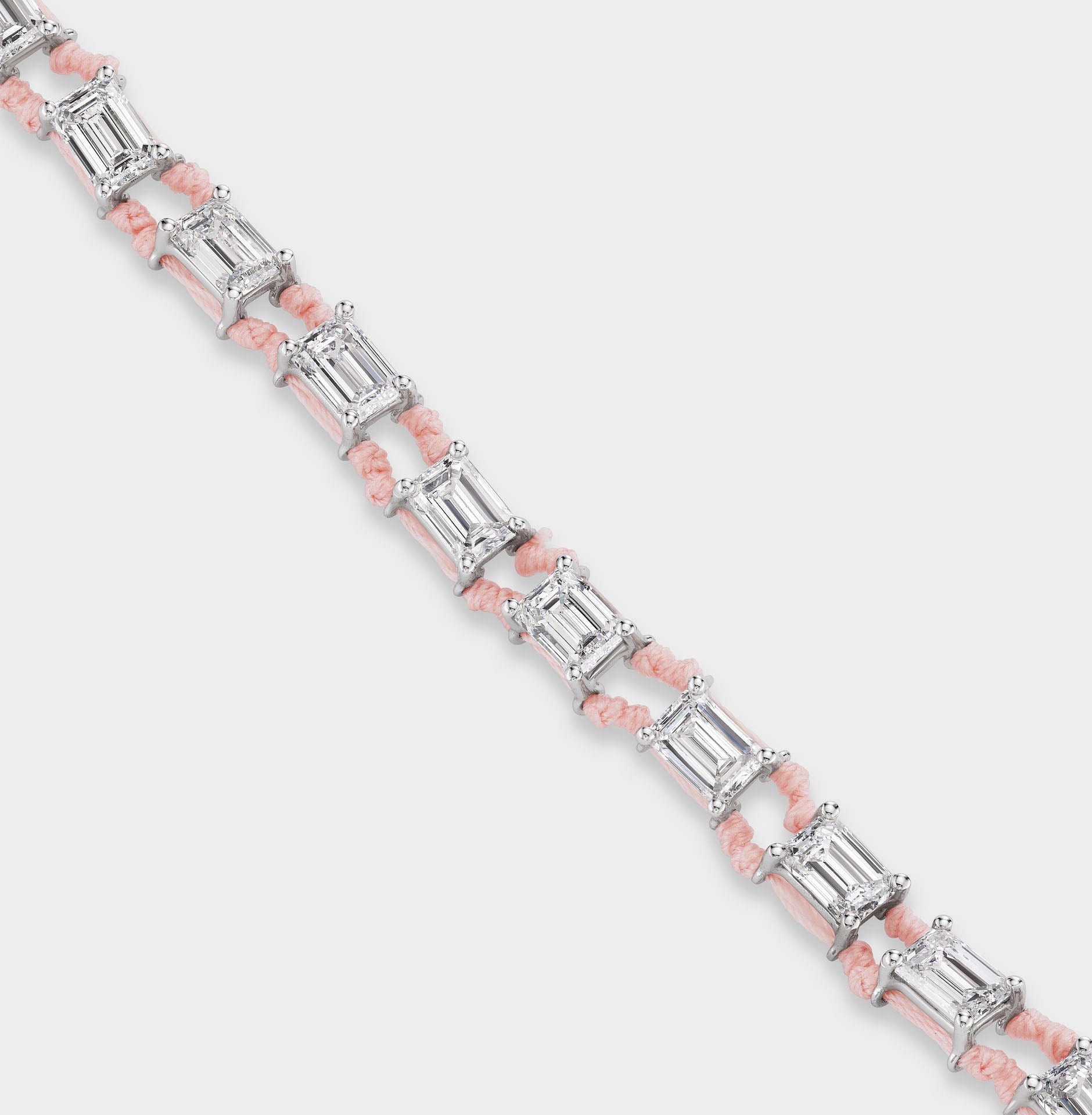ALALO Racquet String in White Gold – Rose - Ghost Unclasped Front