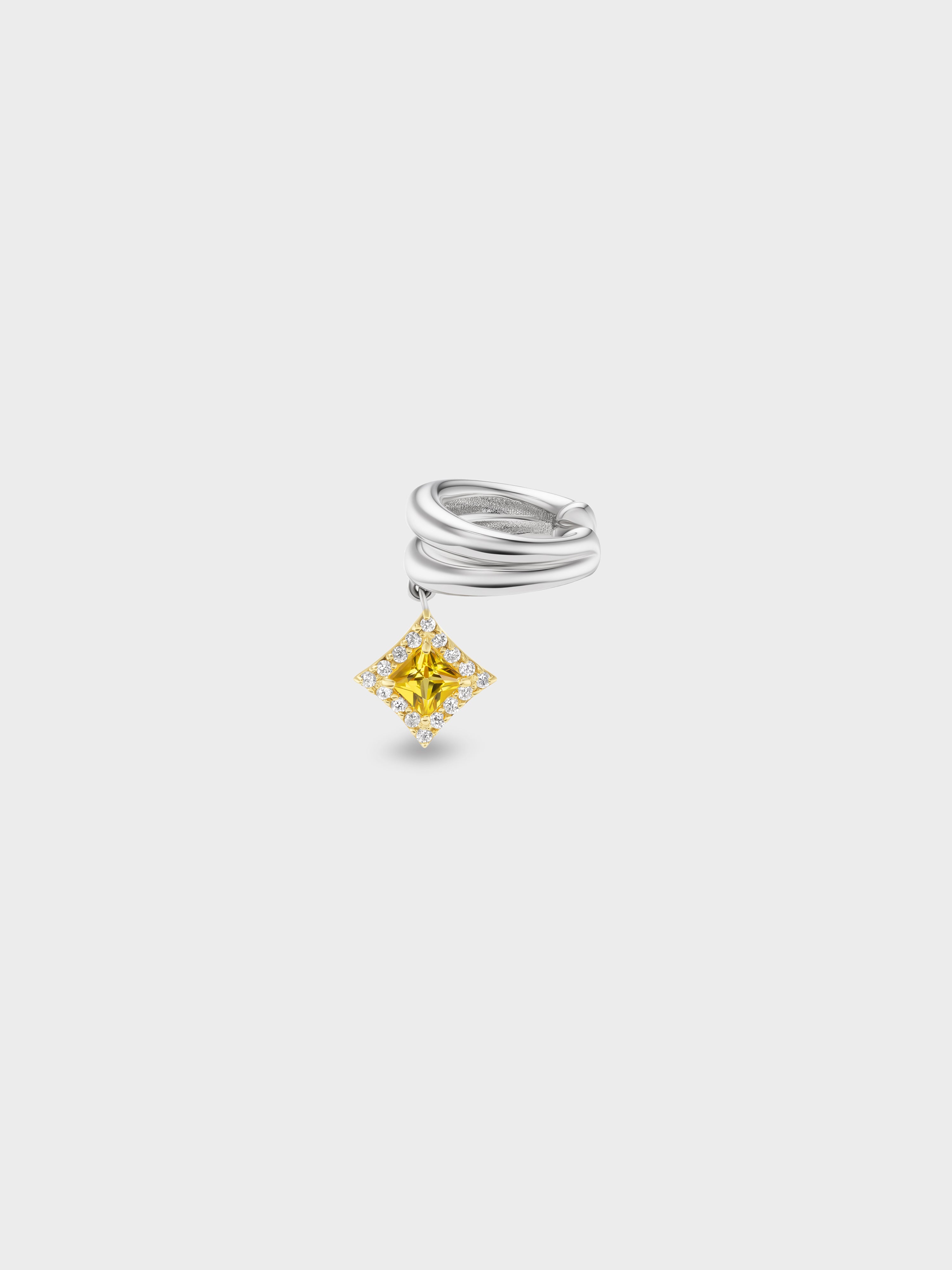Golden Beam Ear Cuff in White Gold