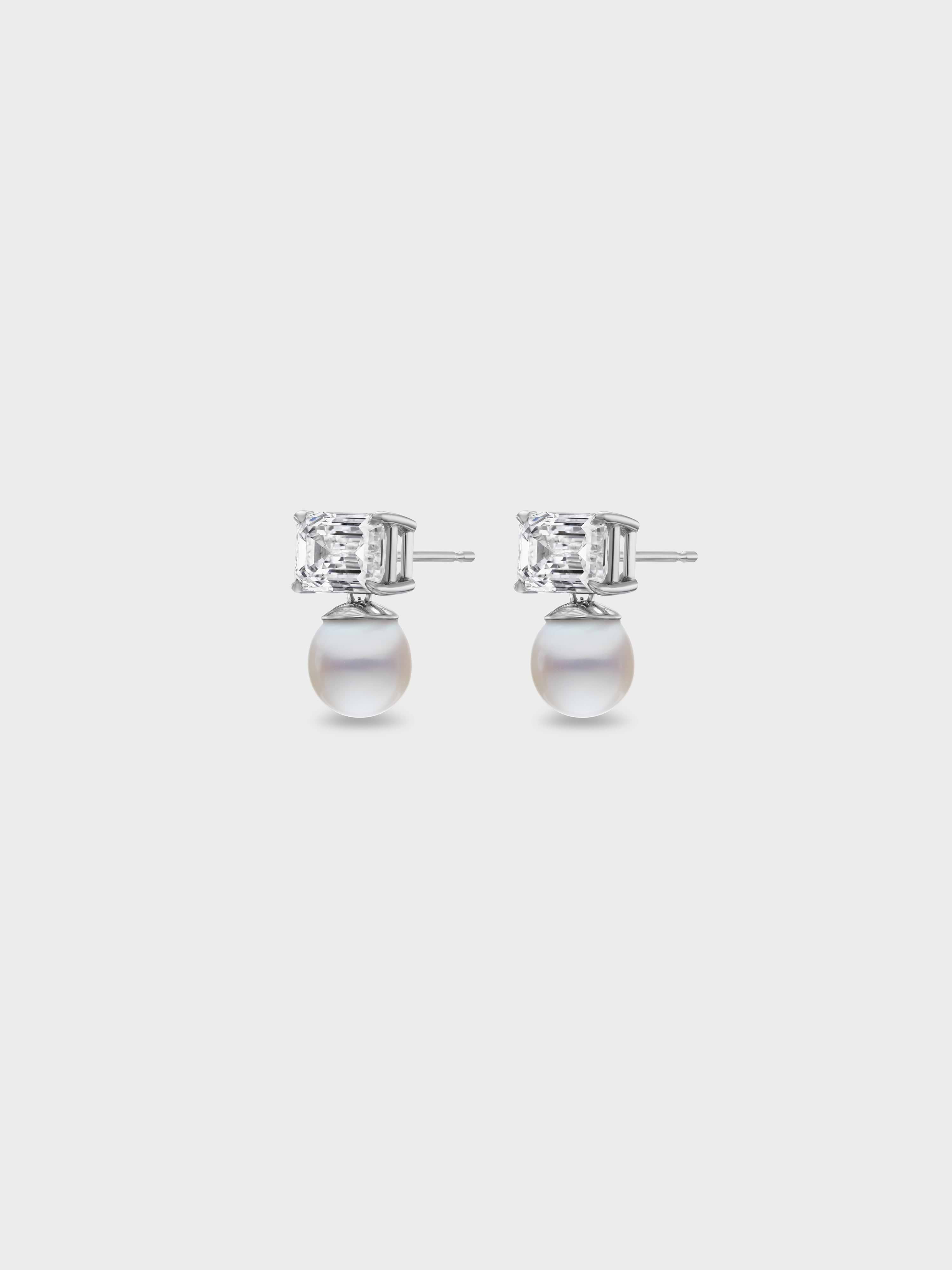 Priestess Tennis Drop Earrings in White Gold