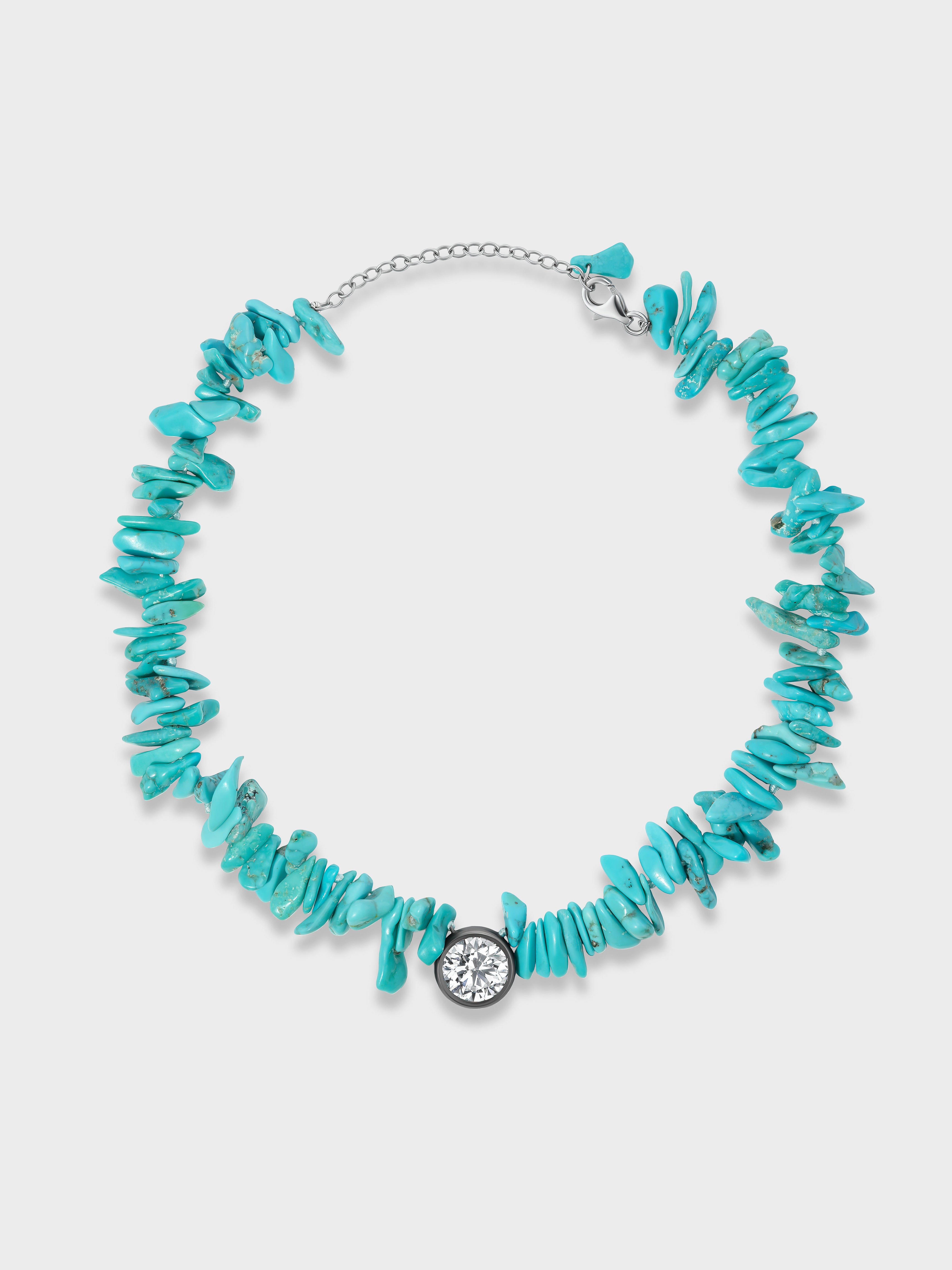 Turquoise Choker in White Gold