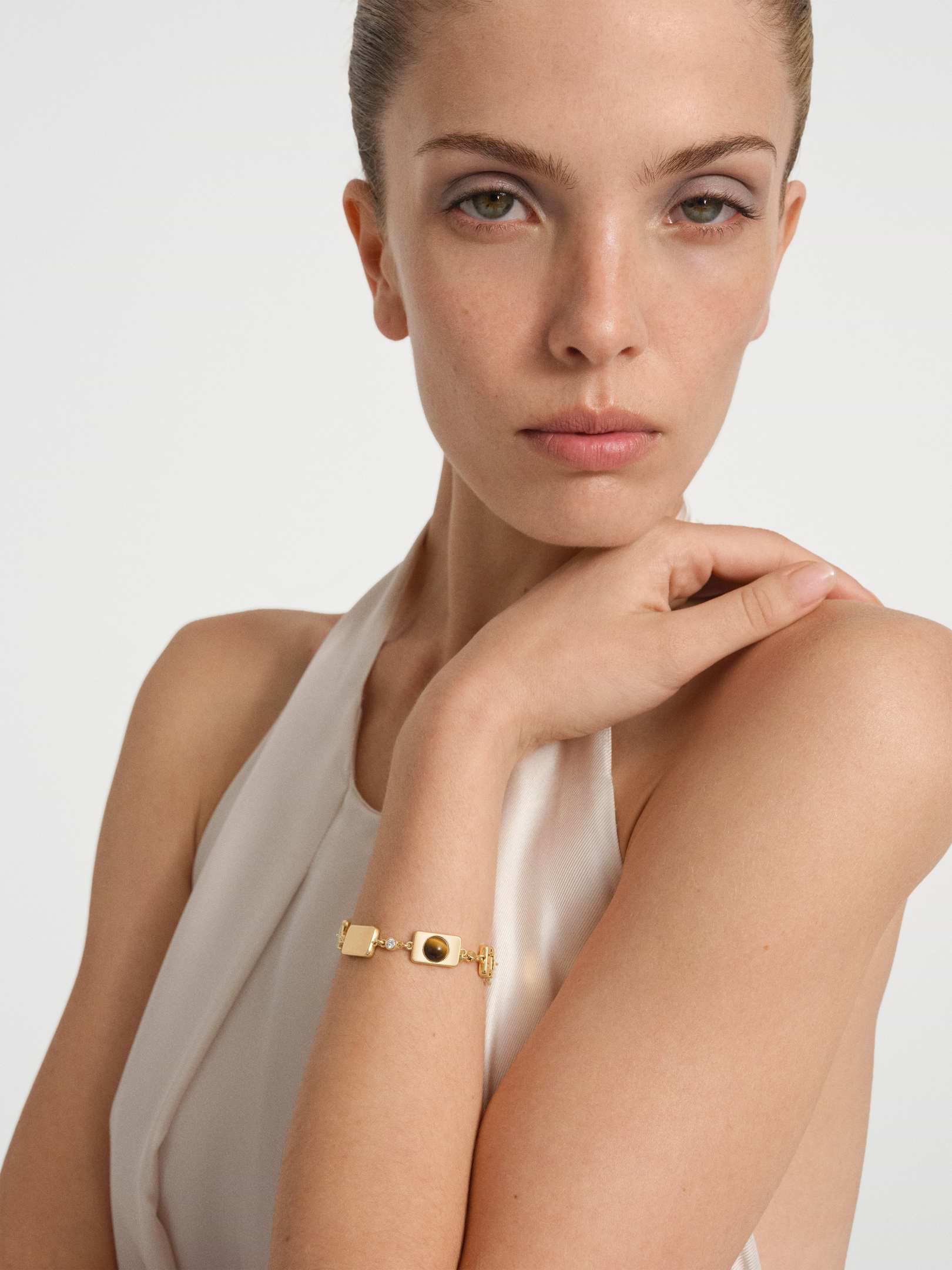 Chiclet Bracelet in Gold