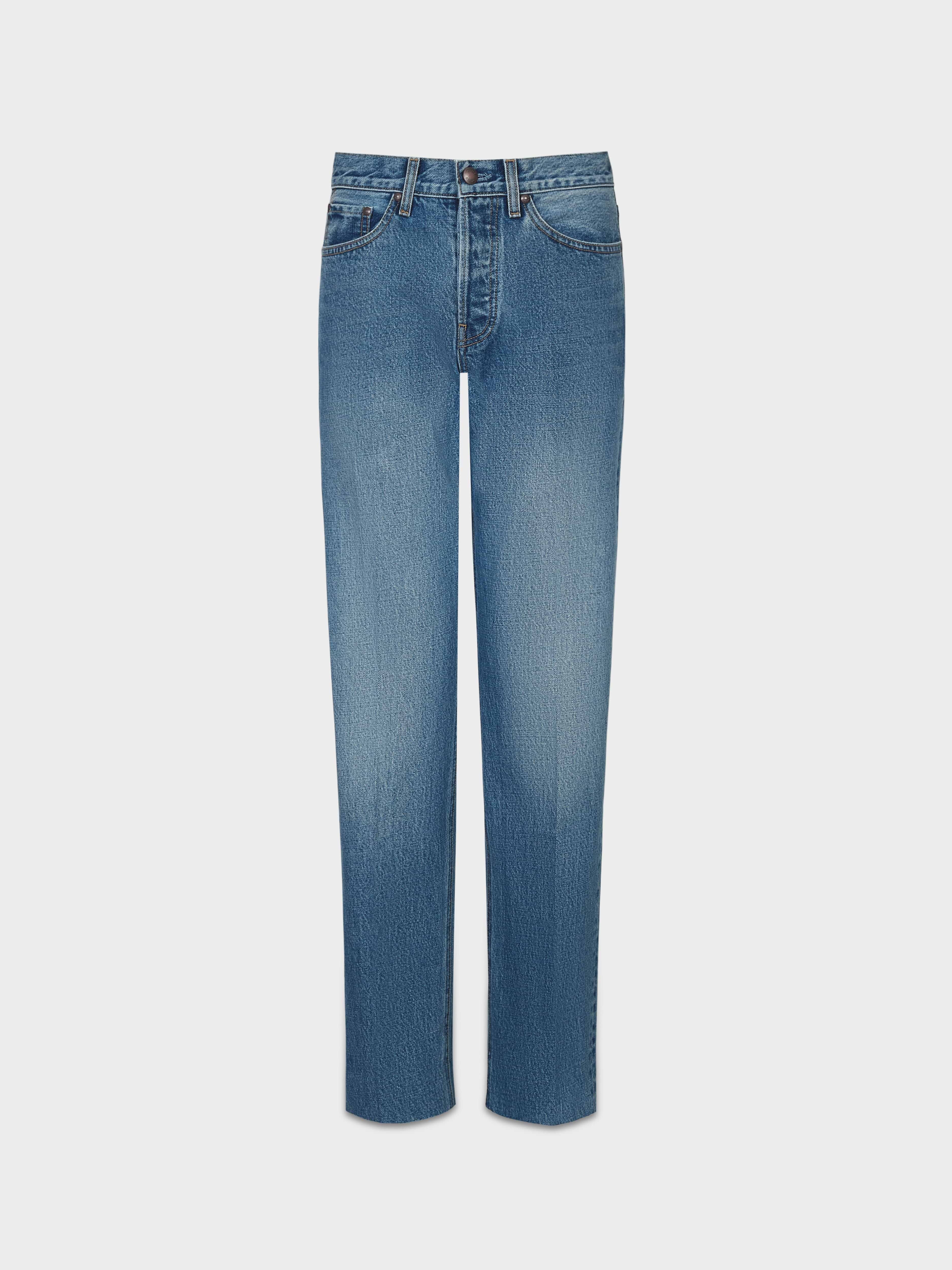 AFLALO Kundera Jean – Bruised Blue Rigid Denim - Ghost Front