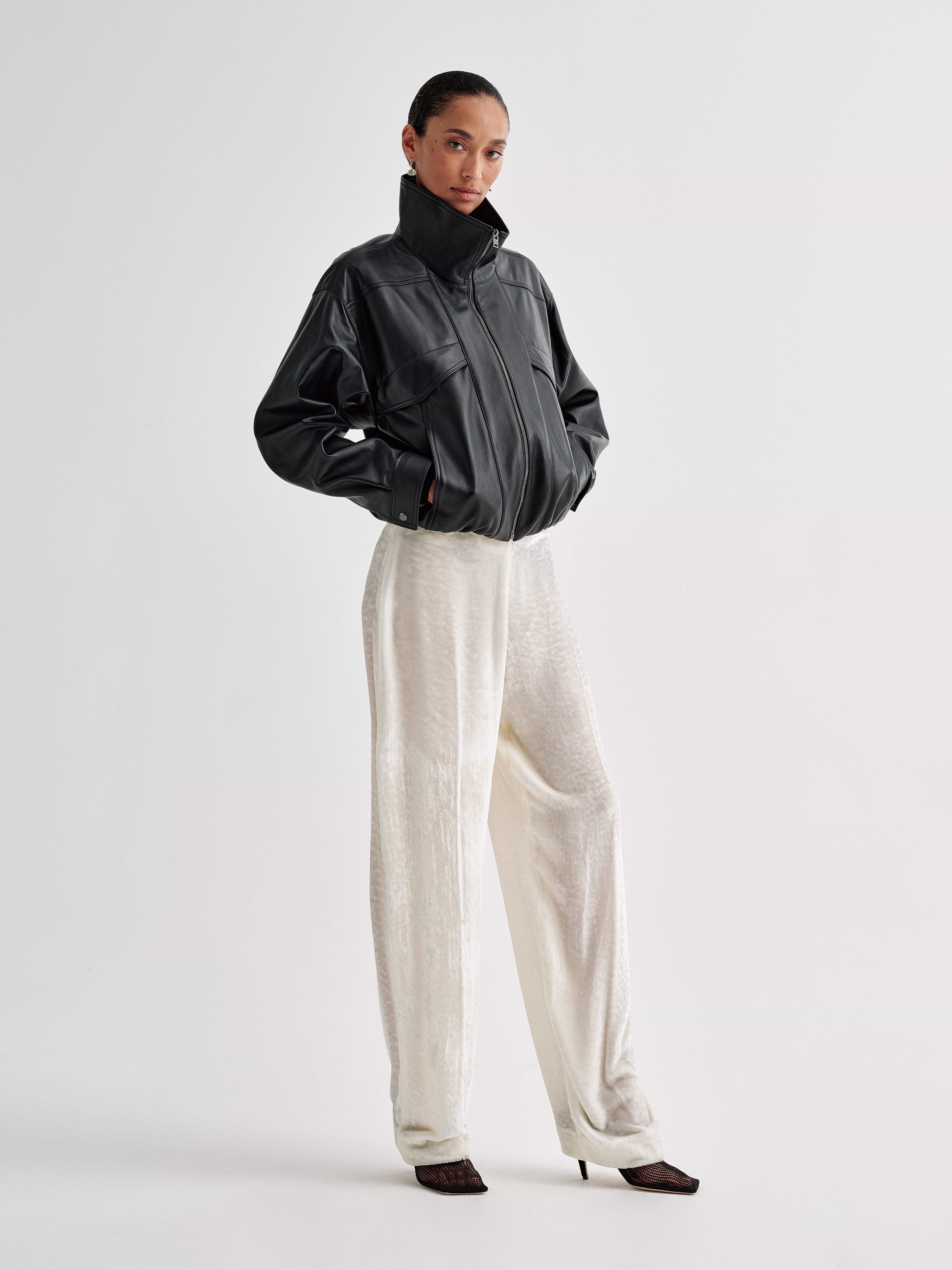 Zadie Jacket Black in Nappa Leather | AFLALO