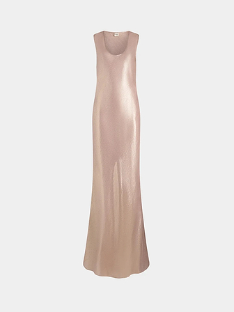 AFLALO Ismara Dress in Silk – Quartz - Ghost Front