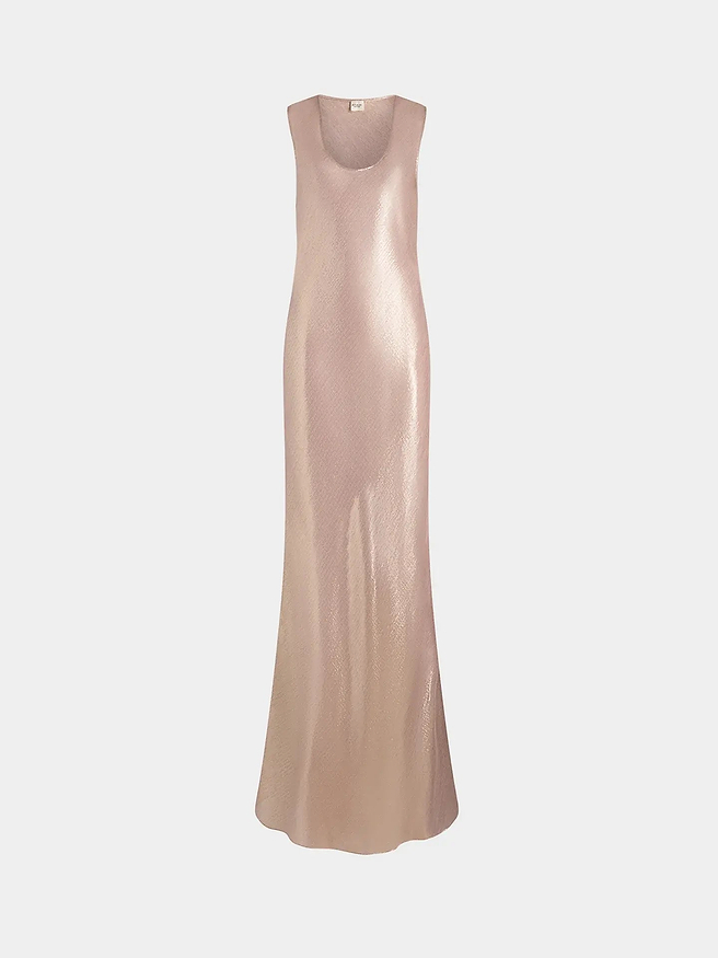 AFLALO Ismara Dress in Silk – Quartz - Ghost Front