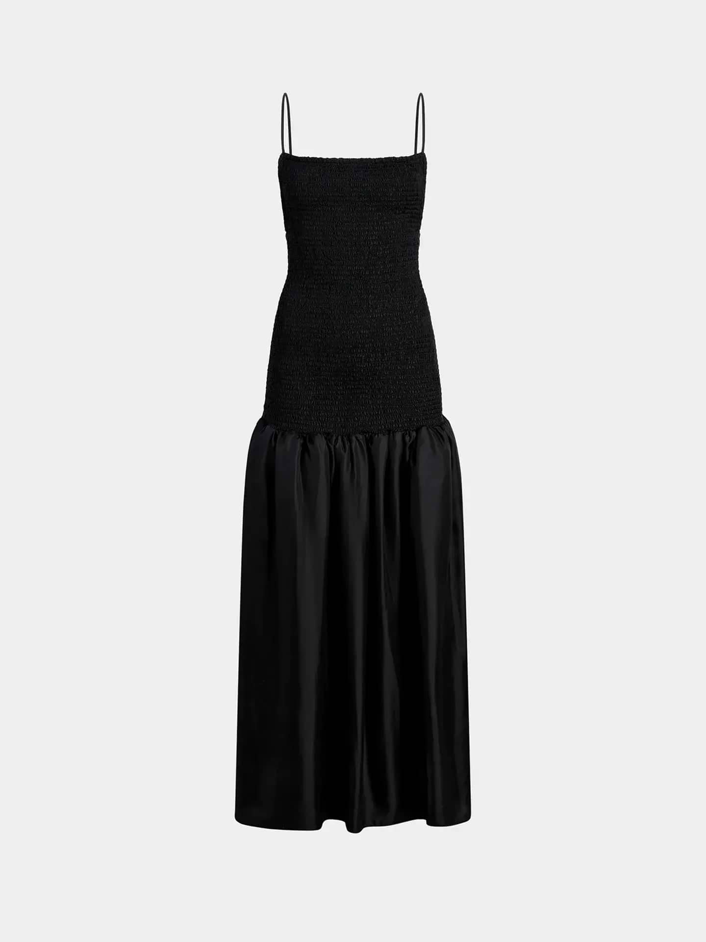 AFLALO Lumea Dress in Silk – Black - Ghost Front
