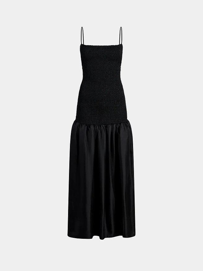 AFLALO Lumea Dress in Silk – Black - Ghost Front
