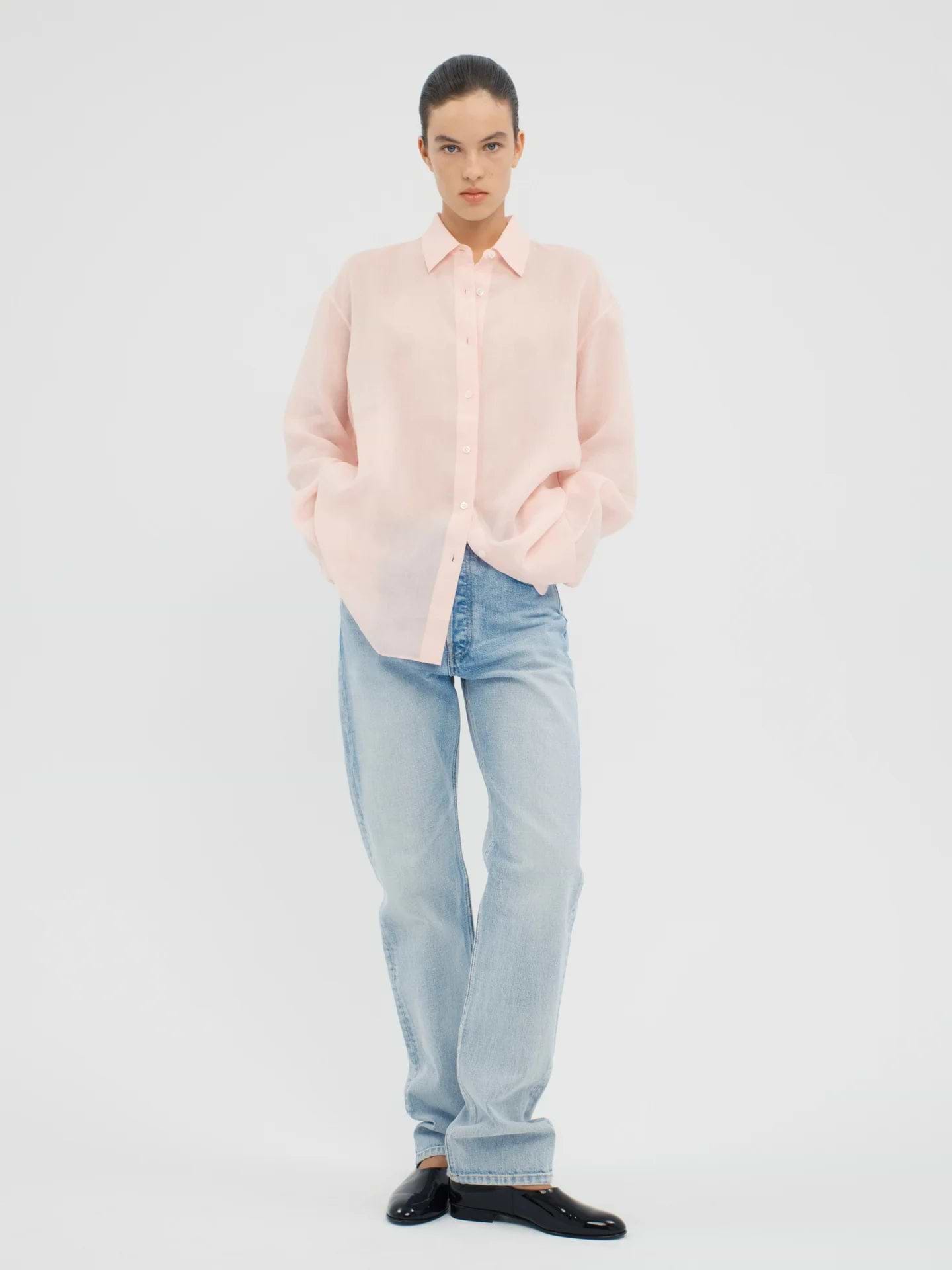 AFLALO Orwell Jean Rigid Denim – Salt Air  - Model Front