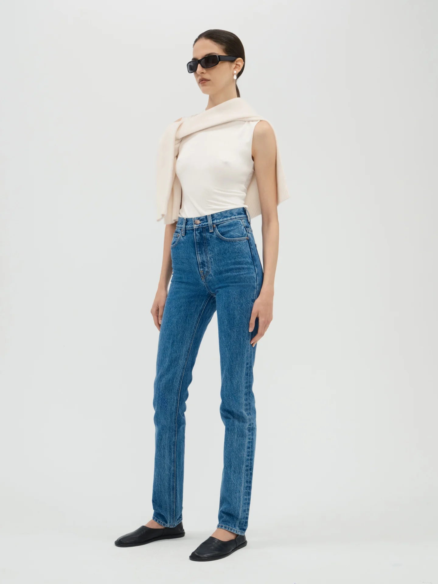 Bishop Jean in Rigid Denim - AFLALO