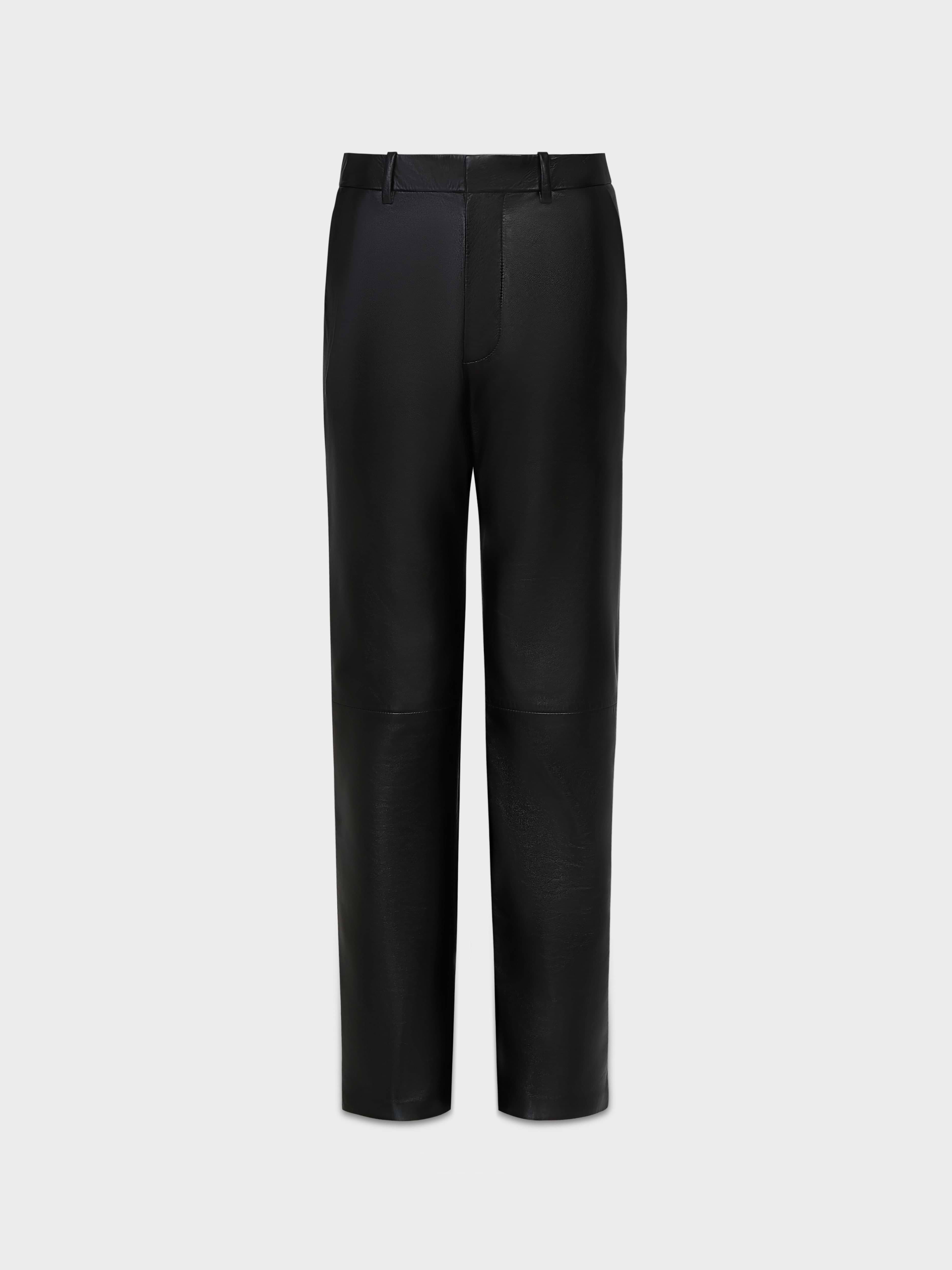 AFLALO Lazare Trouser in Leather – Black - Ghost Front