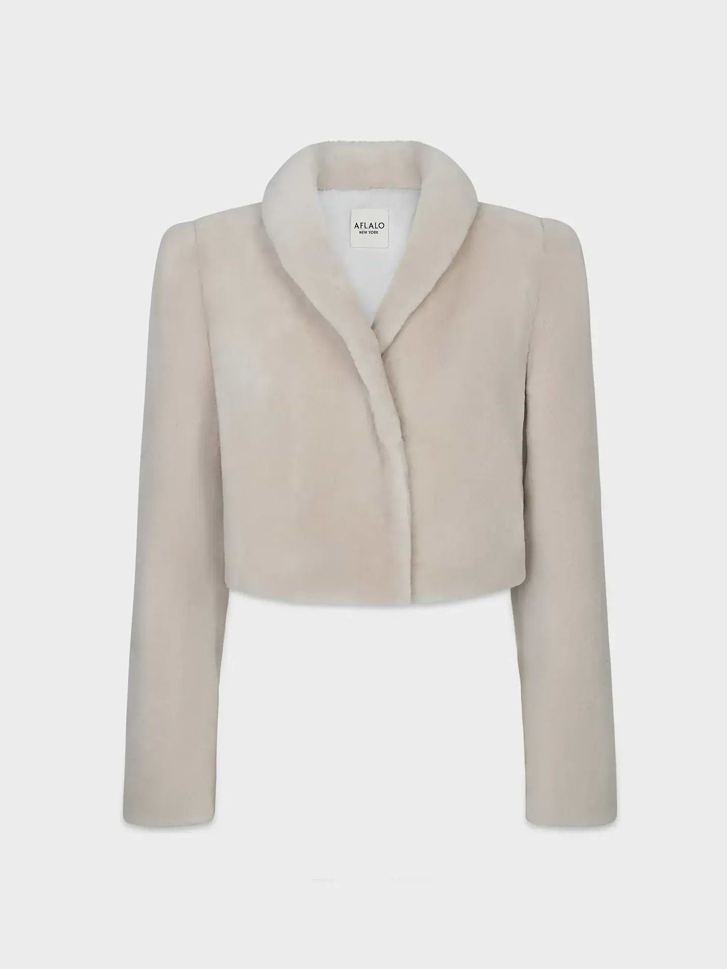 AFLALO Moura Coat in Shearling – Moonbeam - Ghost Front