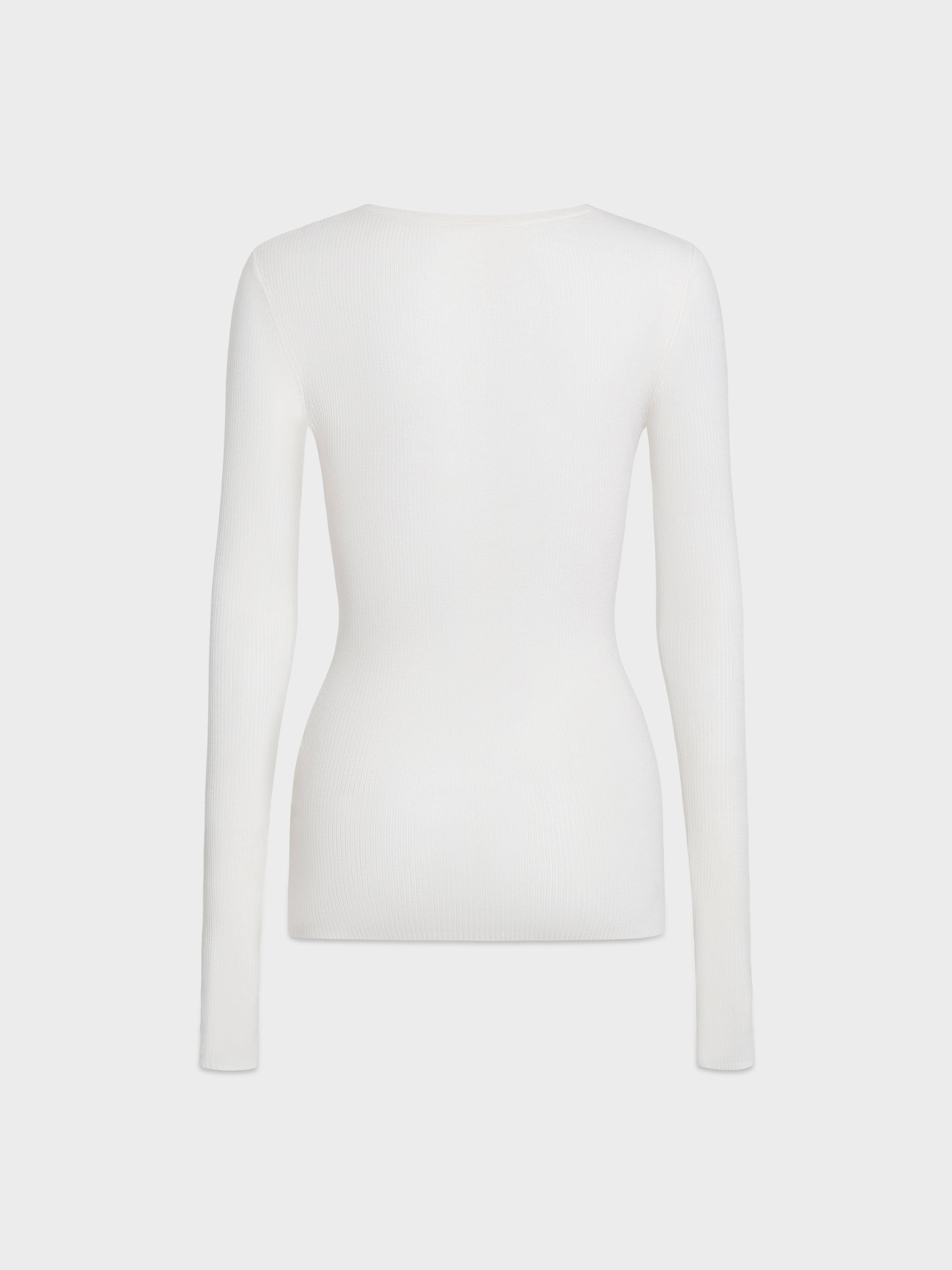 AFLALO Safre Top in Wool – Ivory - Ghost Back