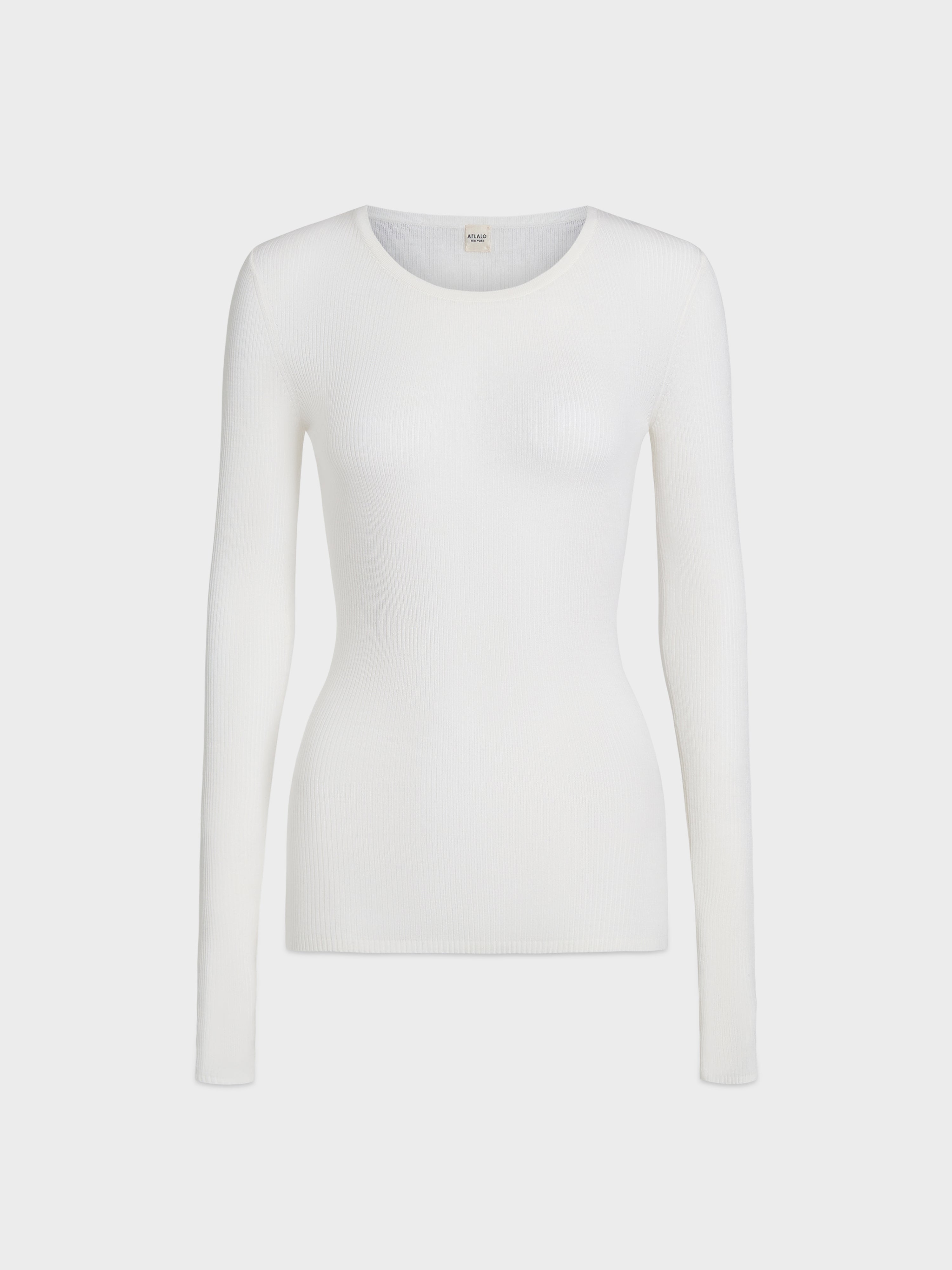 AFLALO Safre Top in Wool – Ivory - Ghost Front