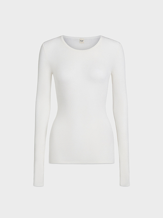 AFLALO Safre Top in Wool – Ivory - Ghost Front