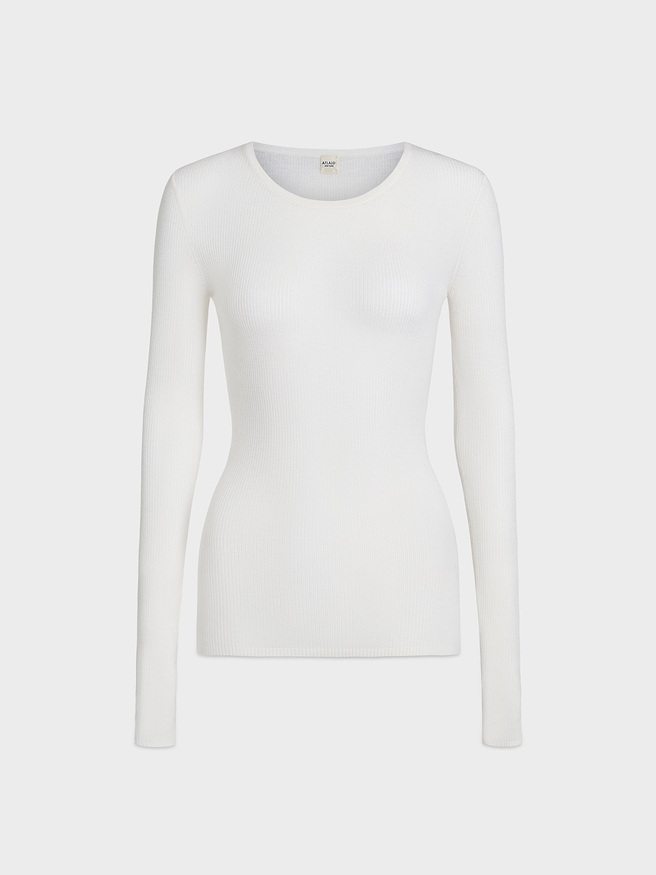 AFLALO Safre Top in Wool – Ivory - Ghost Front