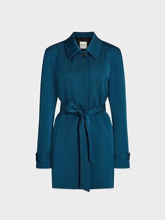 AFLALO Mira Jacket in Wool Silk – Canard - Ghost Front