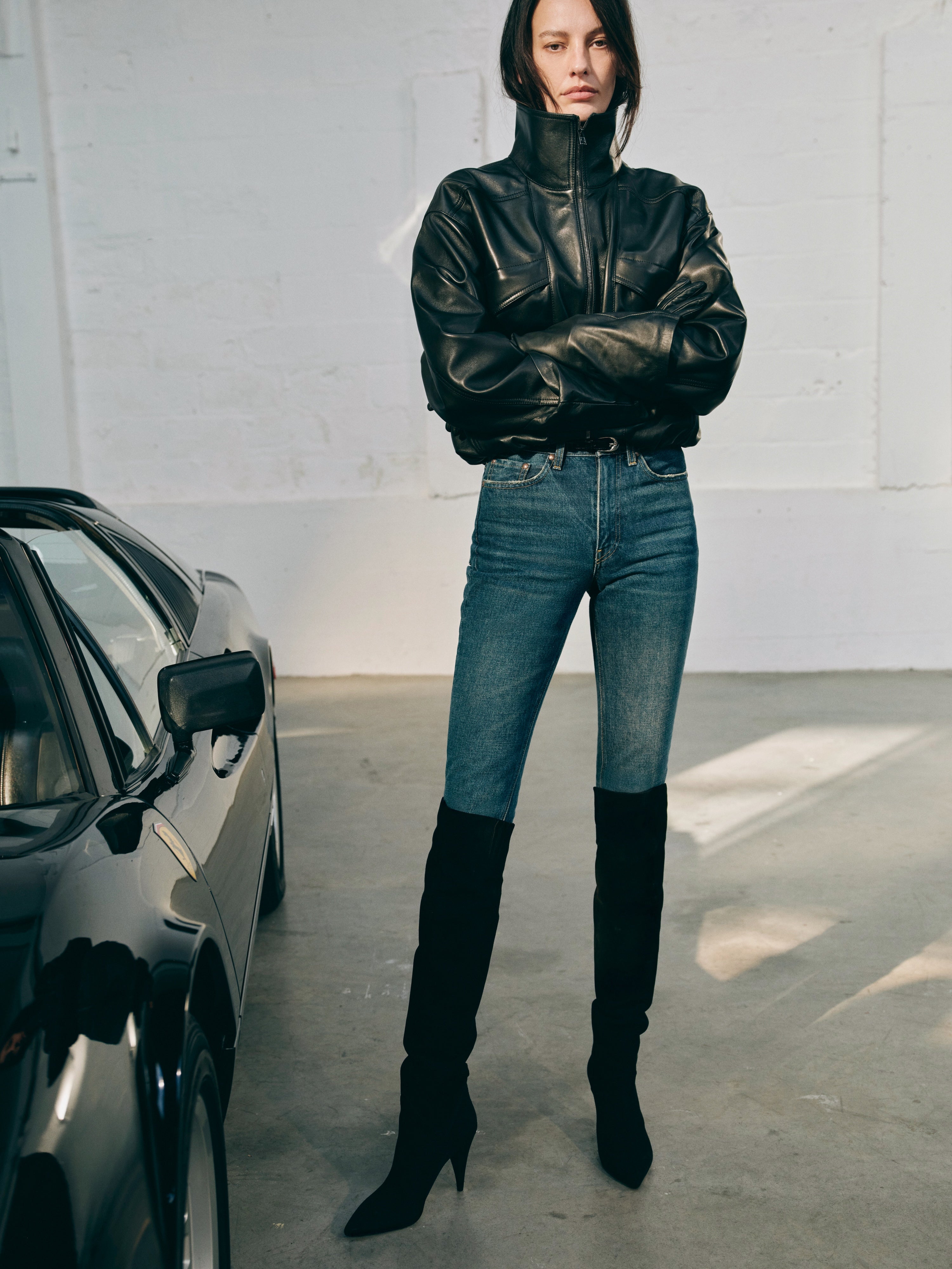 AFLALO Duras Jean in Rigid Denim – Subdued Indigo - Campaign Model Front