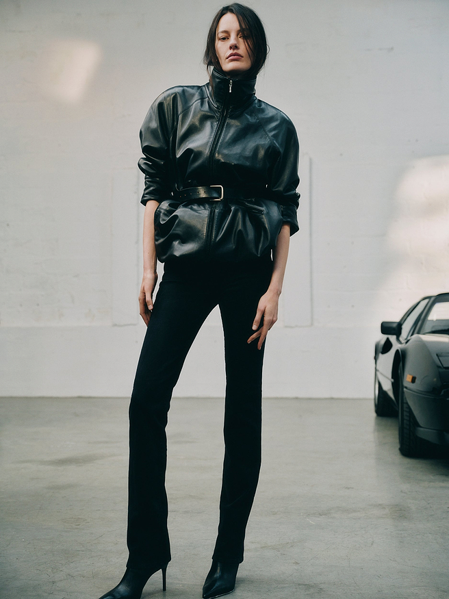 AFLALO Sagan Jean in Stretch Denim – Pure Onyx - Campaign Front