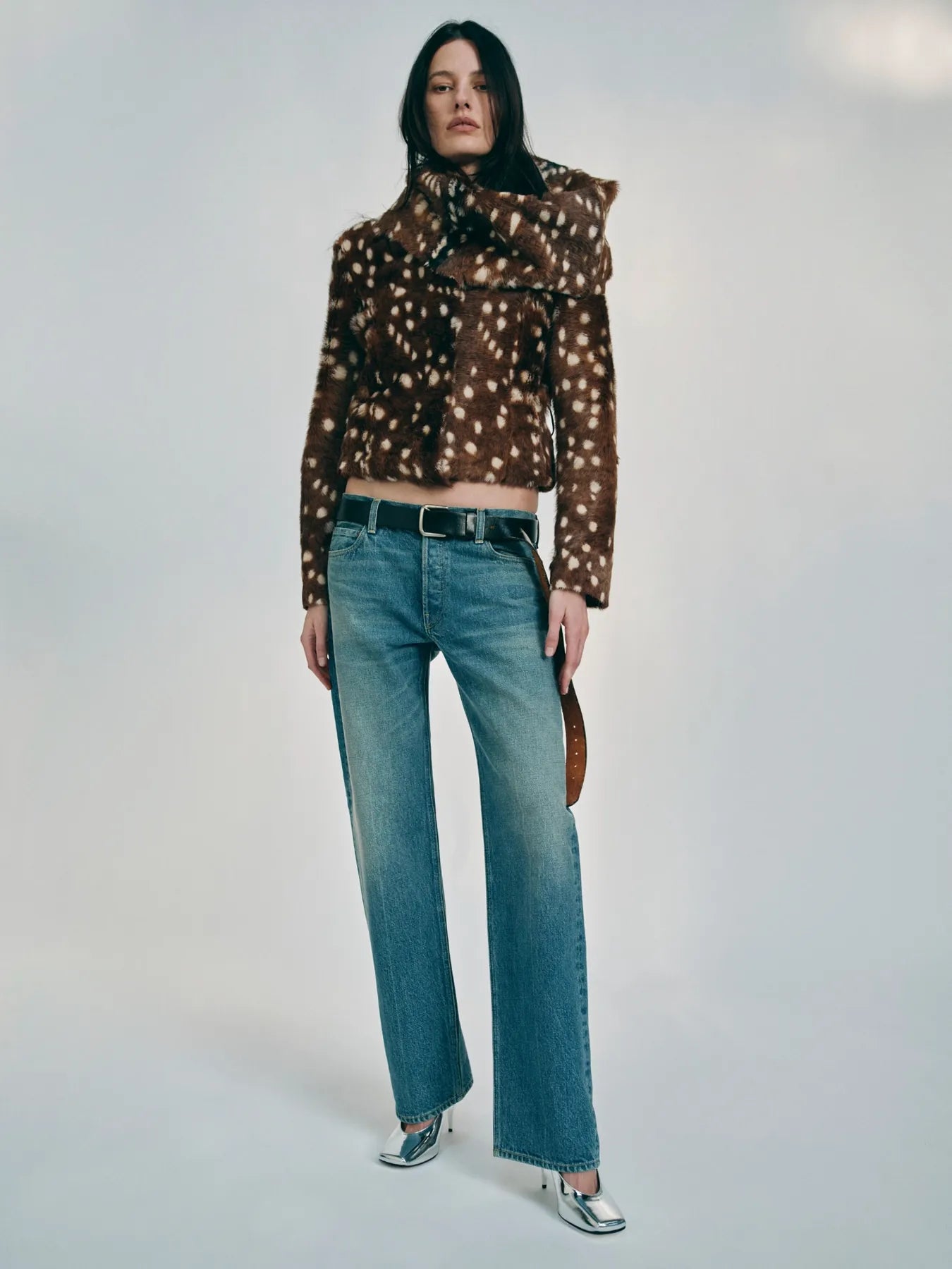 AFLALO Aveli Jacket in Ponyhair – Ponyhair - Model Front