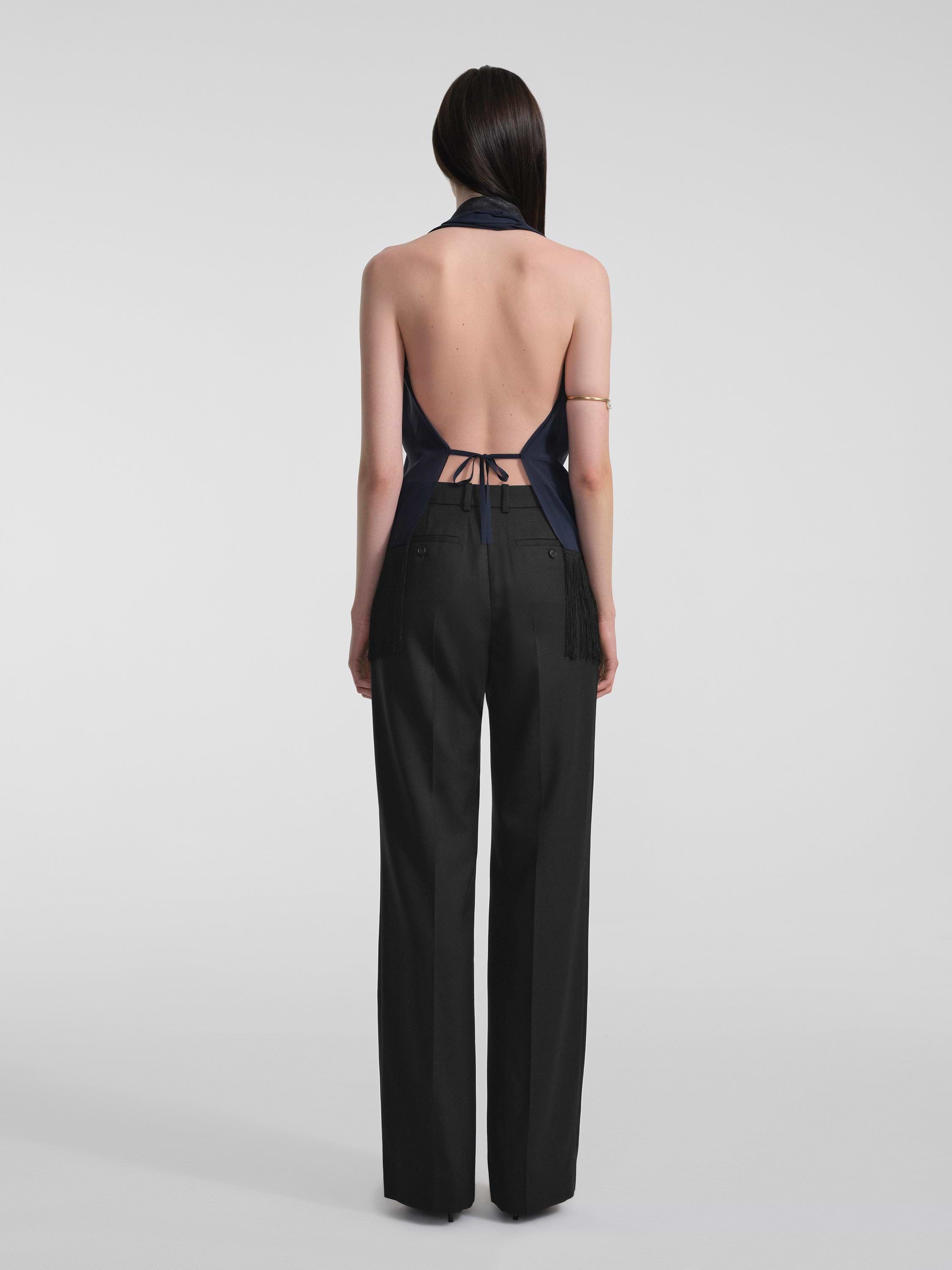 AFLALO Alere Top in Silk – Marine - Model Back