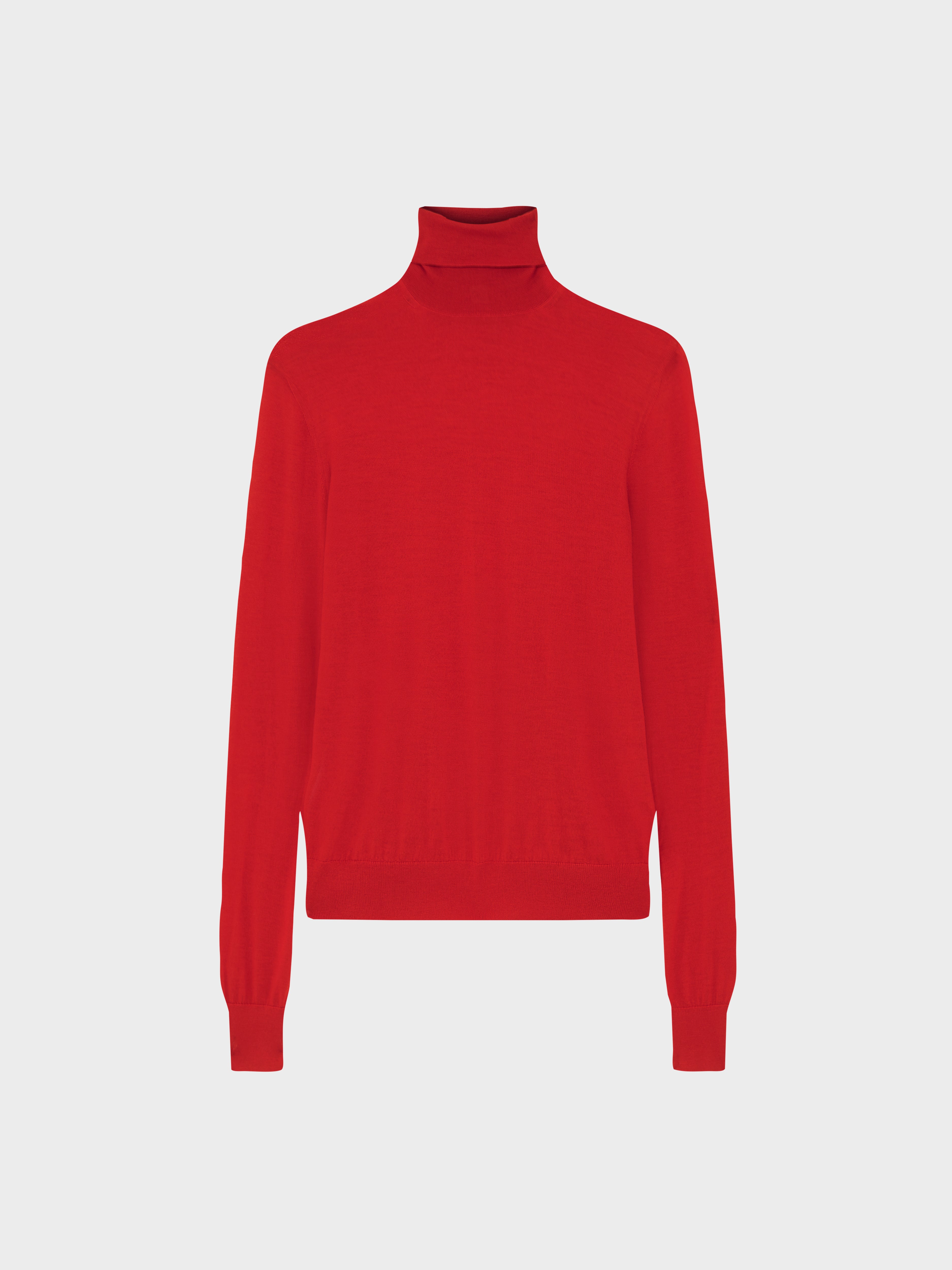 AFLALO Artusi Sweater in Wool – Top Crimson - Ghost Front