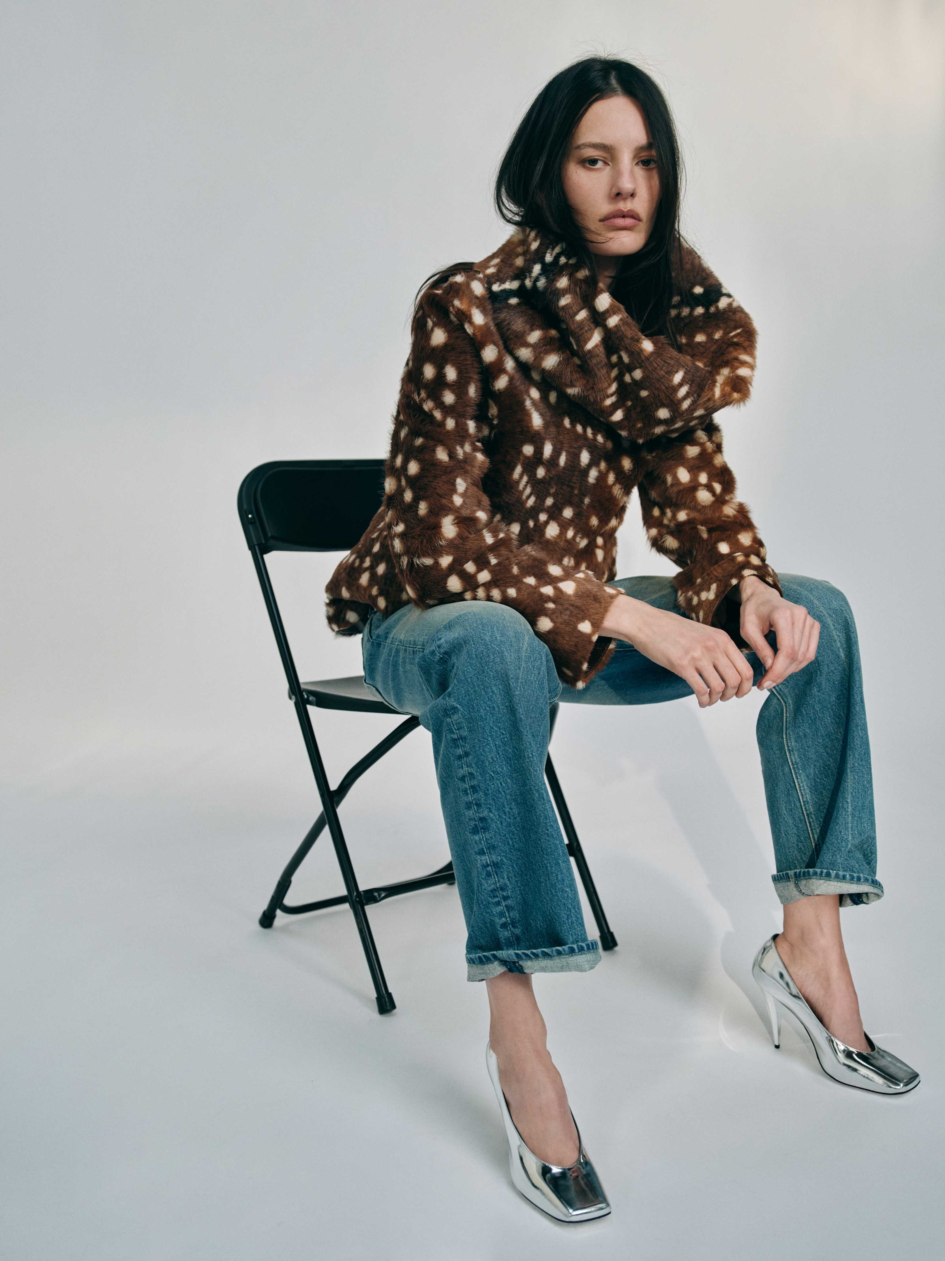 AFLALO Aveli Jacket in Ponyhair – Ponyhair - Model Sat
