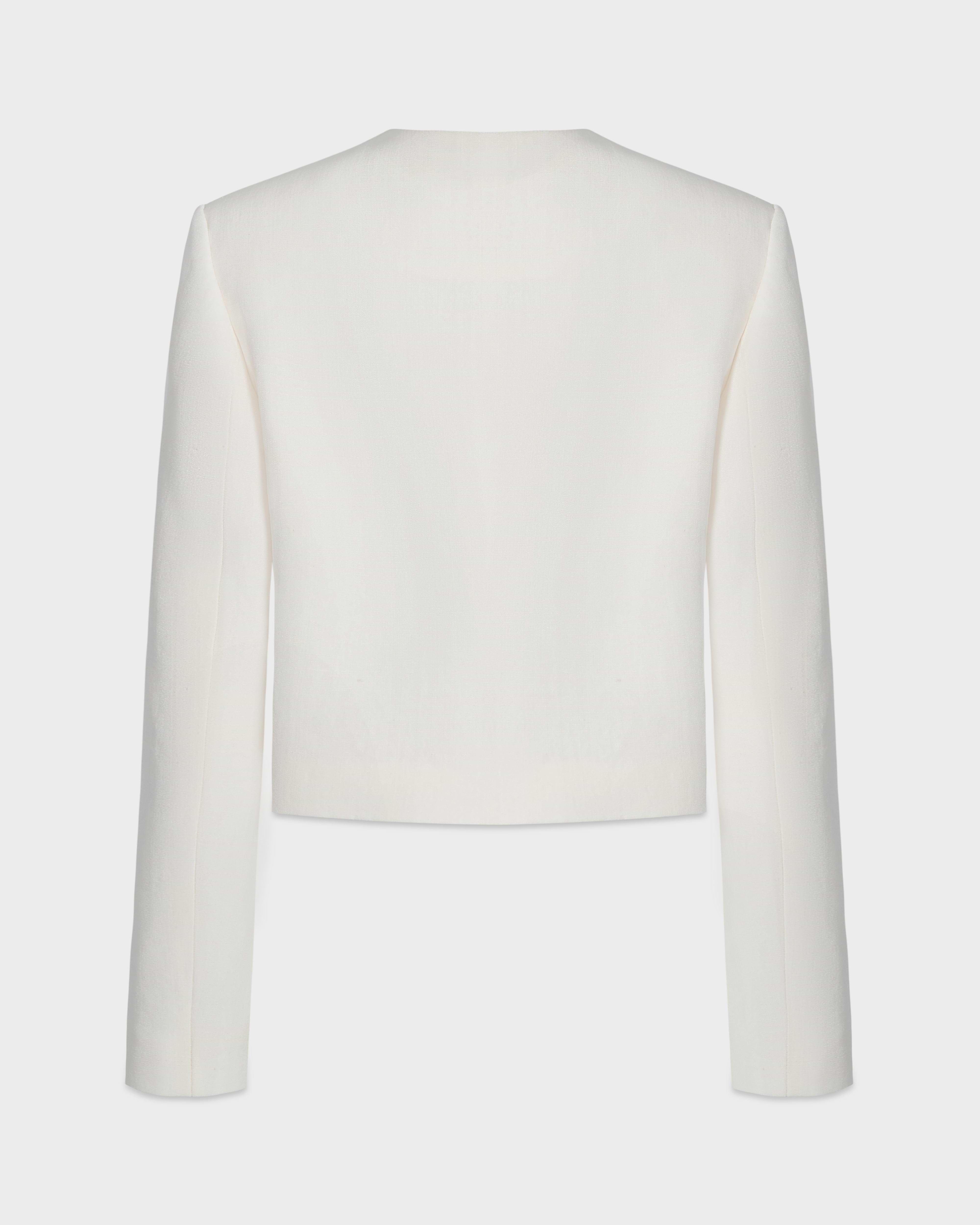 AFLALO Bastion Jacket in Silk Viscose – Ivory - Ghost Back