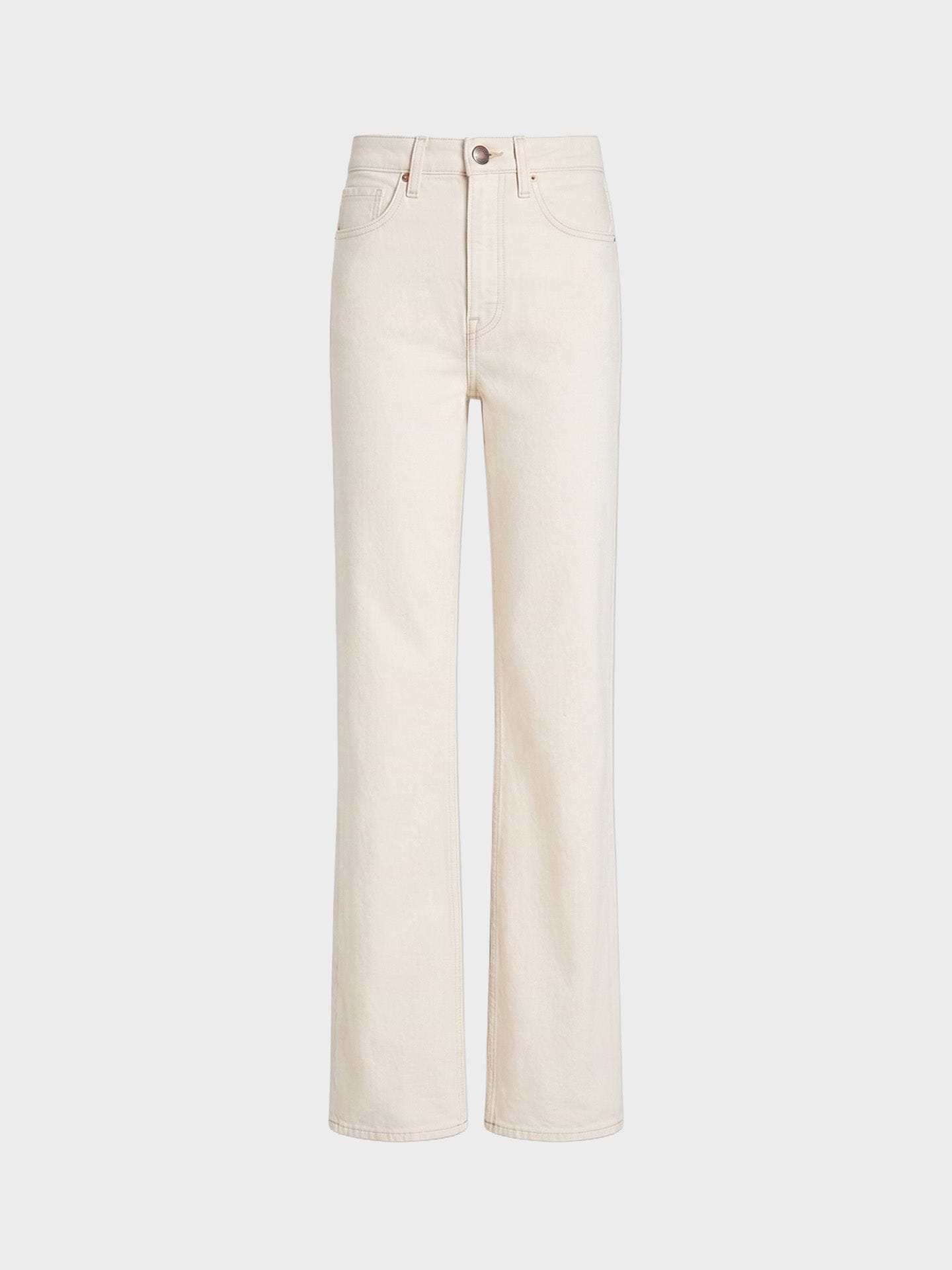 AFLALO Brontë Jean in Rigid Denim – Ecru - Ghost Front