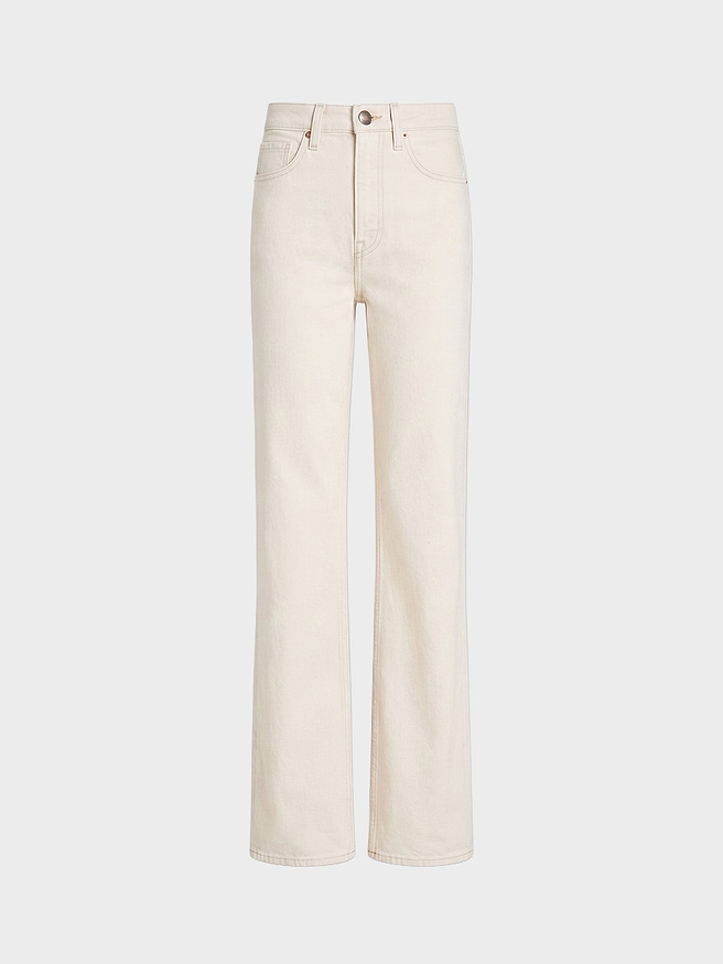 AFLALO Brontë Jean in Rigid Denim – Ecru - Ghost Front