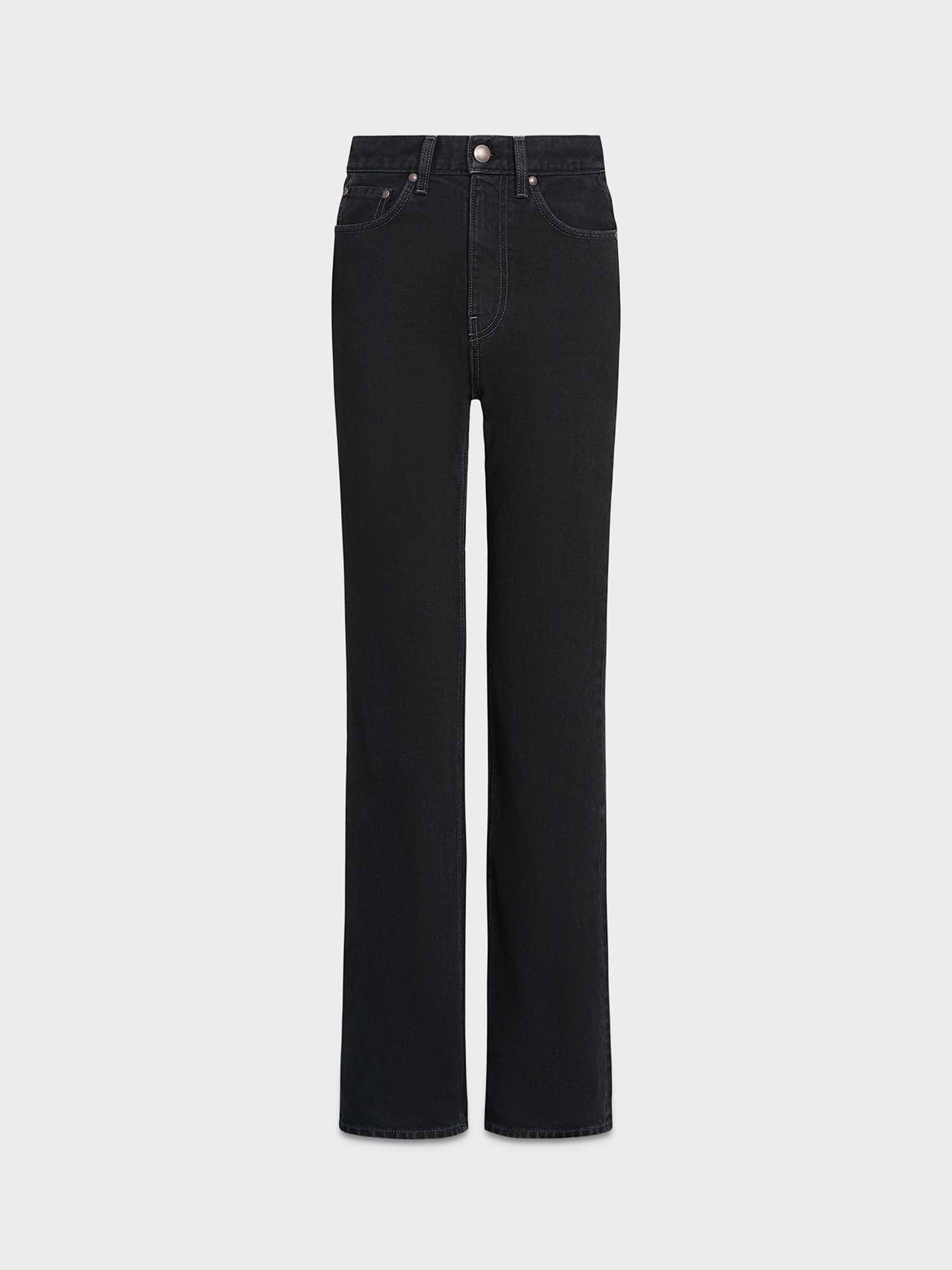 AFLALO Brontë Jean – Shaded Obsidian Rigid Denim - Ghost Front