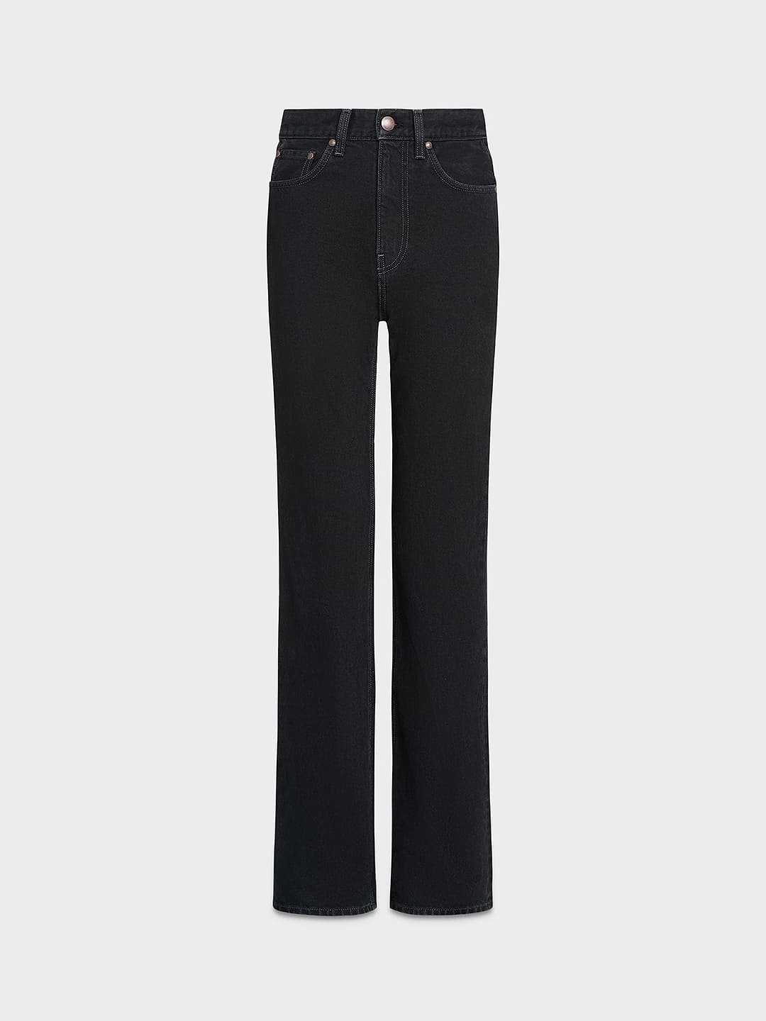AFLALO Brontë Jean – Shaded Obsidian Rigid Denim - Ghost Front