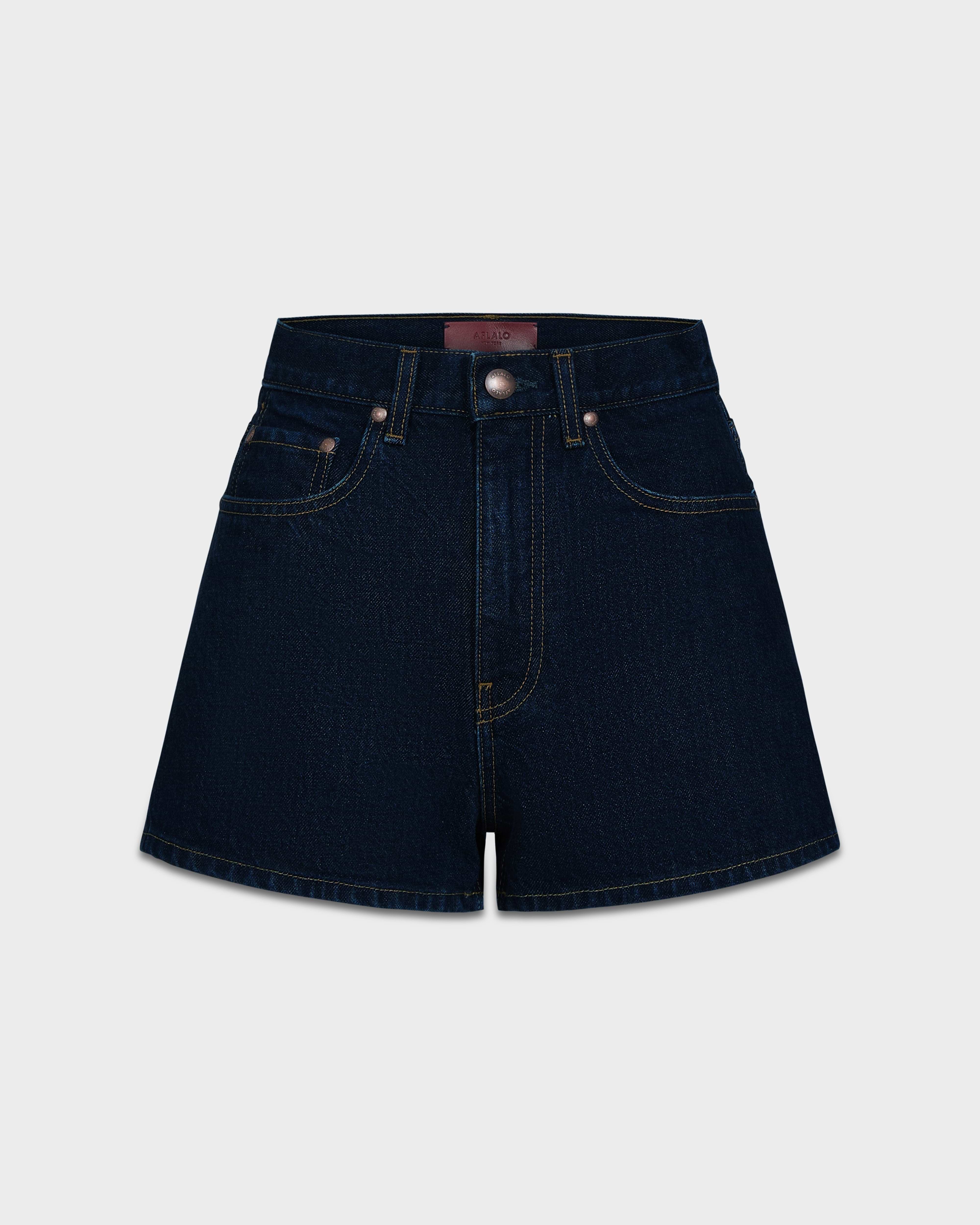 AFLALO Chopin Short in Rigid Denim – Nihon Rinse - Ghost Front
