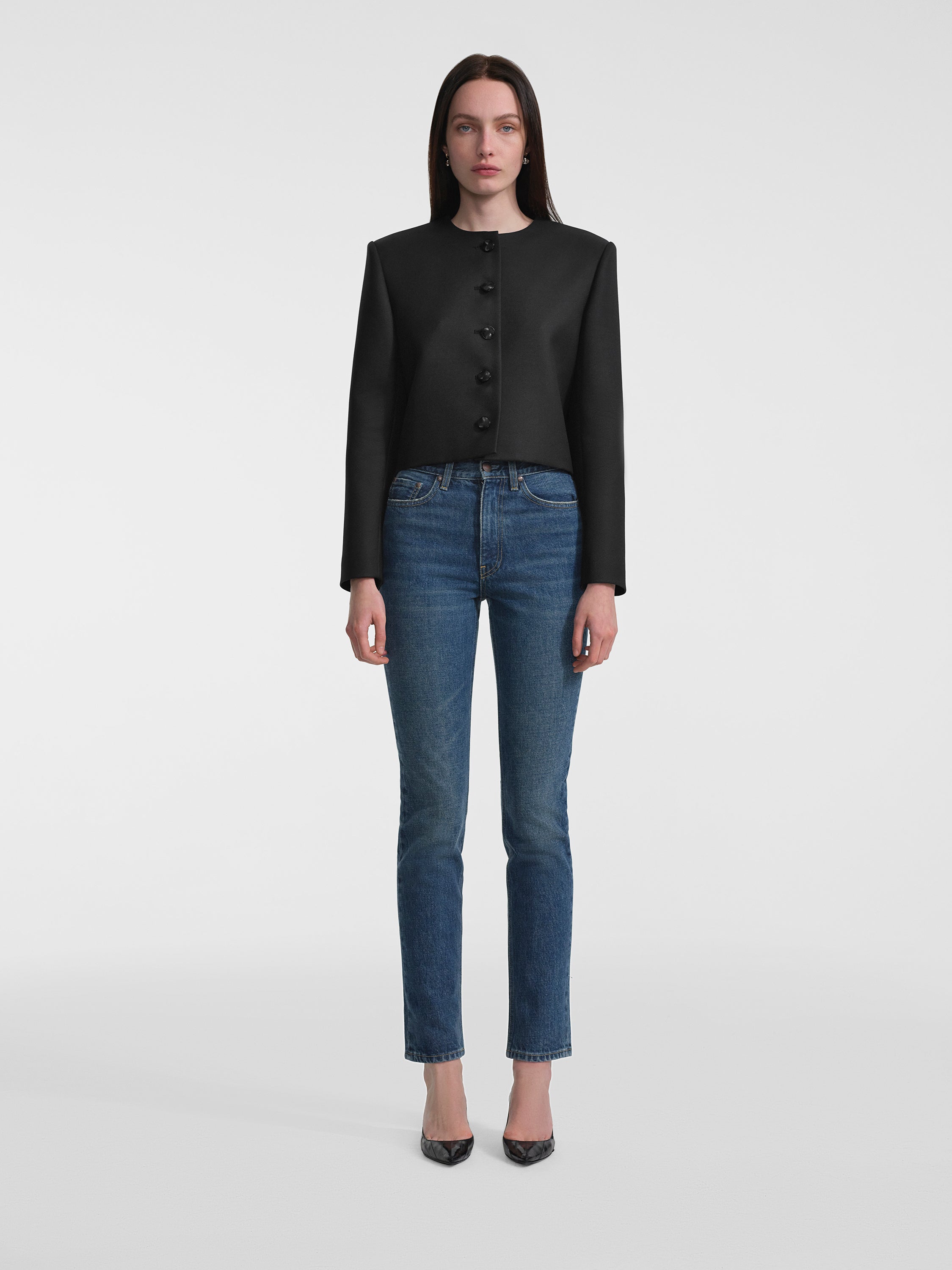AFLALO Duras Jean in Rigid Denim – Subdued Indigo - Model Front