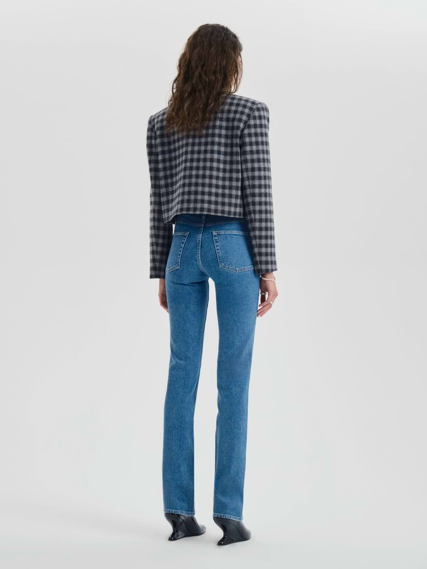 AFLALO Miller Jean – Worn Cobalt Stretch Denim - Model Back