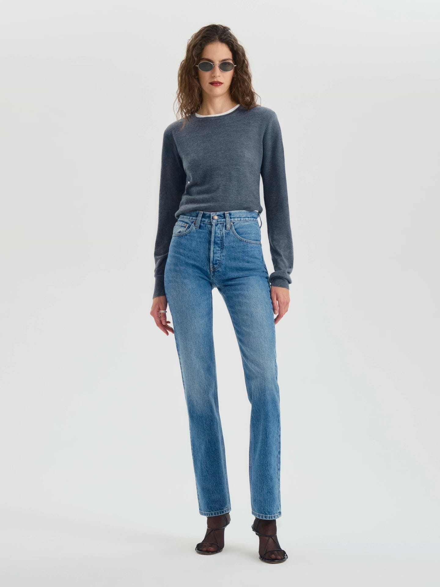 AFLALO Orwell Jean – Blue Hour Rigid Denim - Model Front