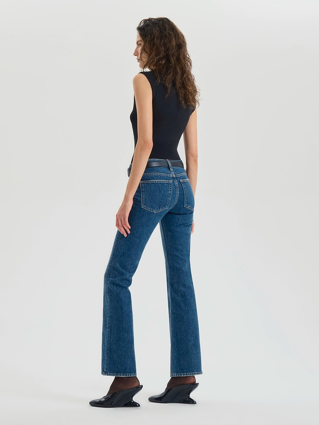 AFLALO Leary Jean – Subdued Indigo Rigid Denim - Model Back