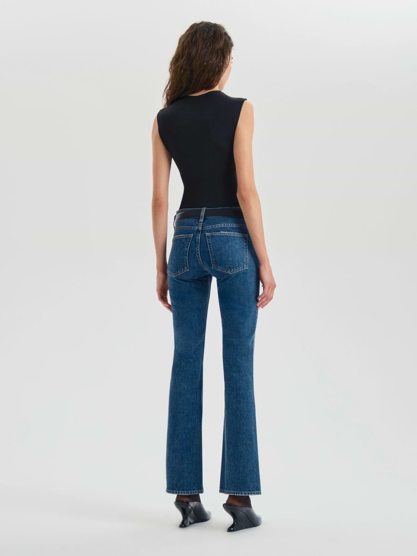 AFLALO Leary Jean – Subdued Indigo Rigid Denim - Model Back