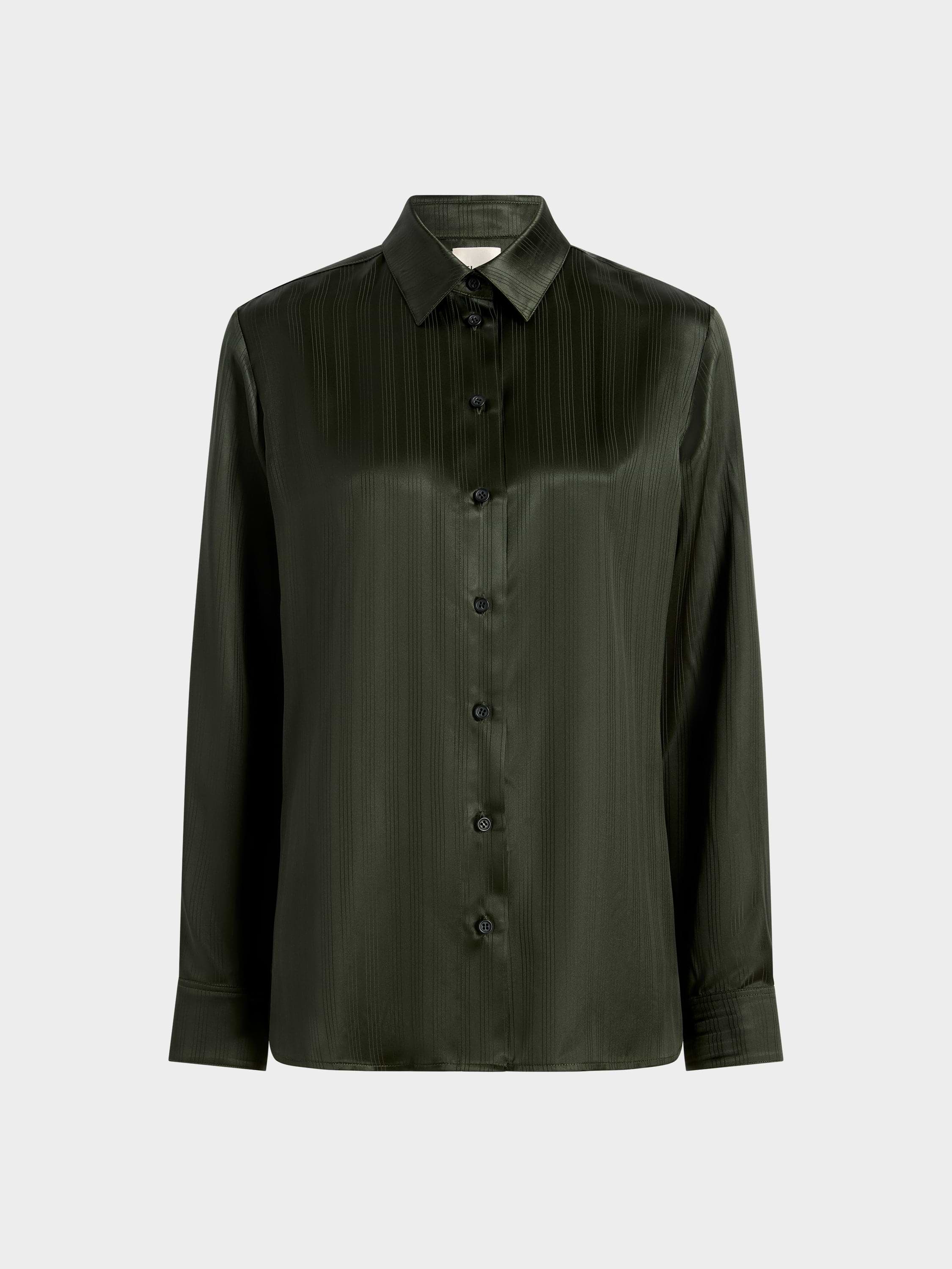 AFLALO Faun Shirt in Silk – Forest - Ghost Front