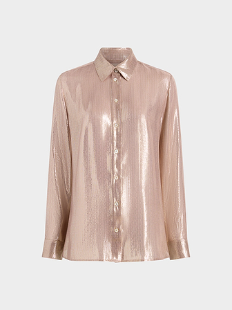 AFLALO Faun Shirt in Silk – Rose Quartz - Ghost Front