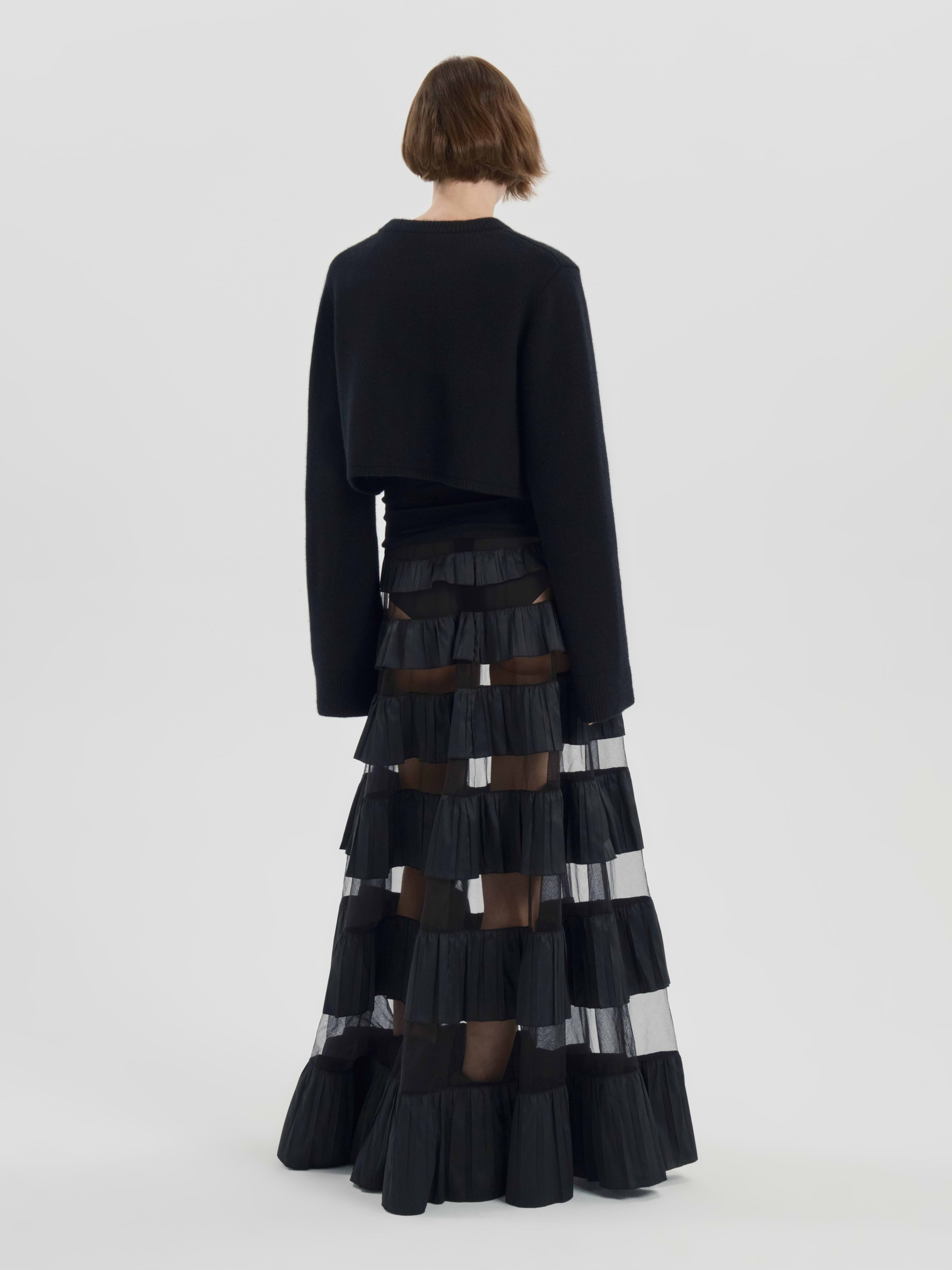 AFLALO Xorina Skirt in Mesh – Black - Model Back