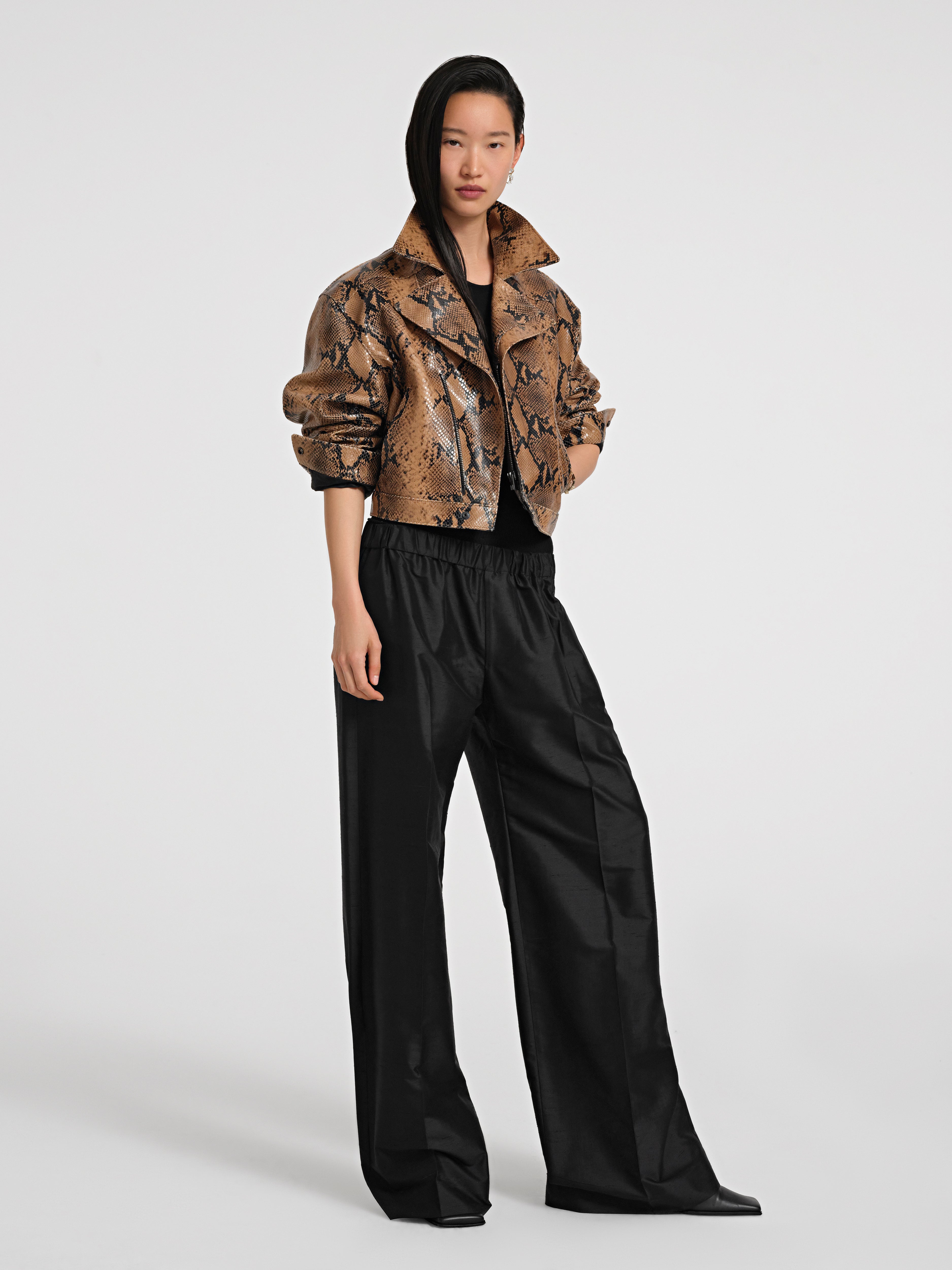 Mentra Jacket in Python Embossed Leather