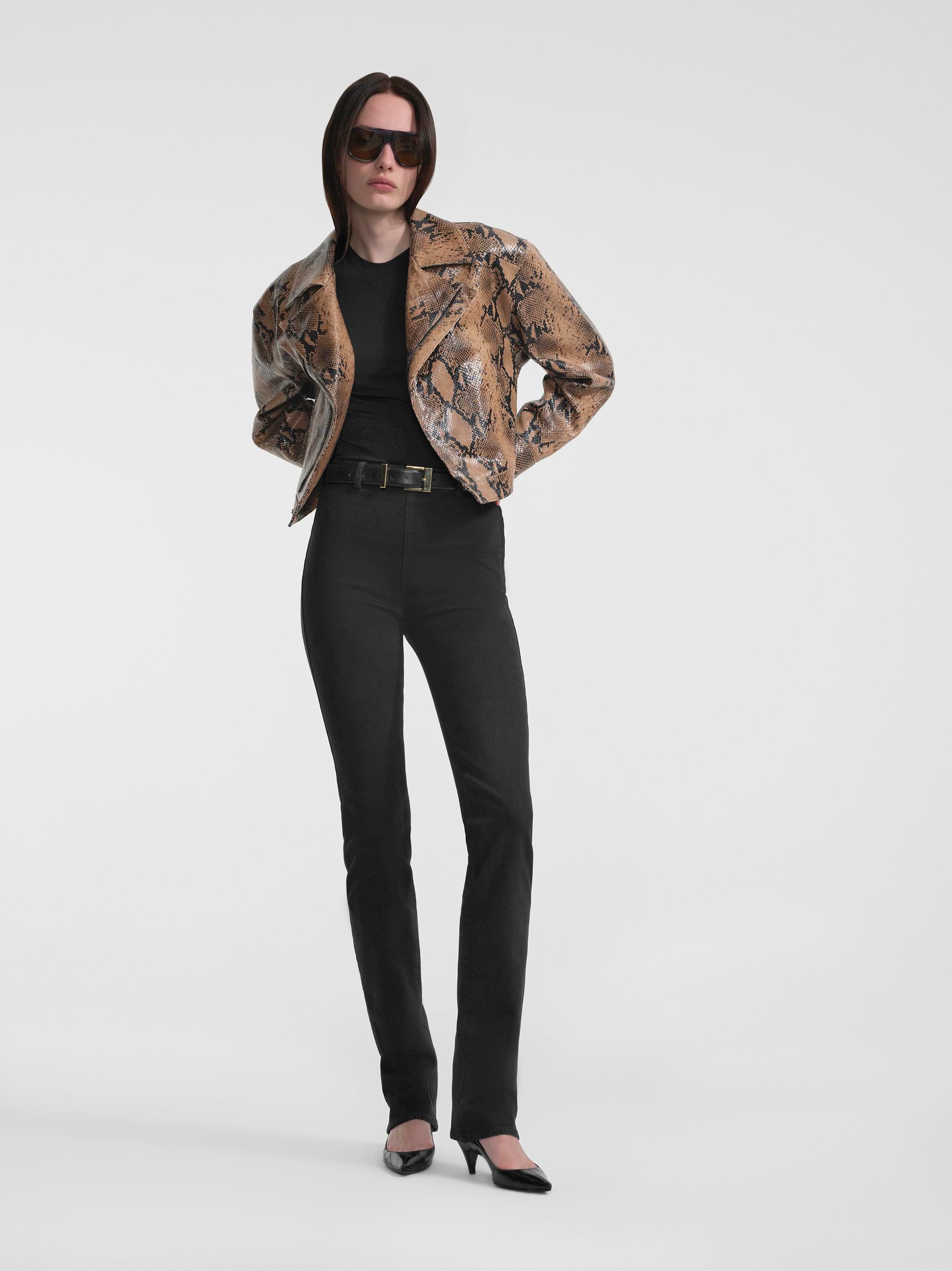 AFLALO Sagan Jean in Stretch Denim – Pure Onyx - Model Front