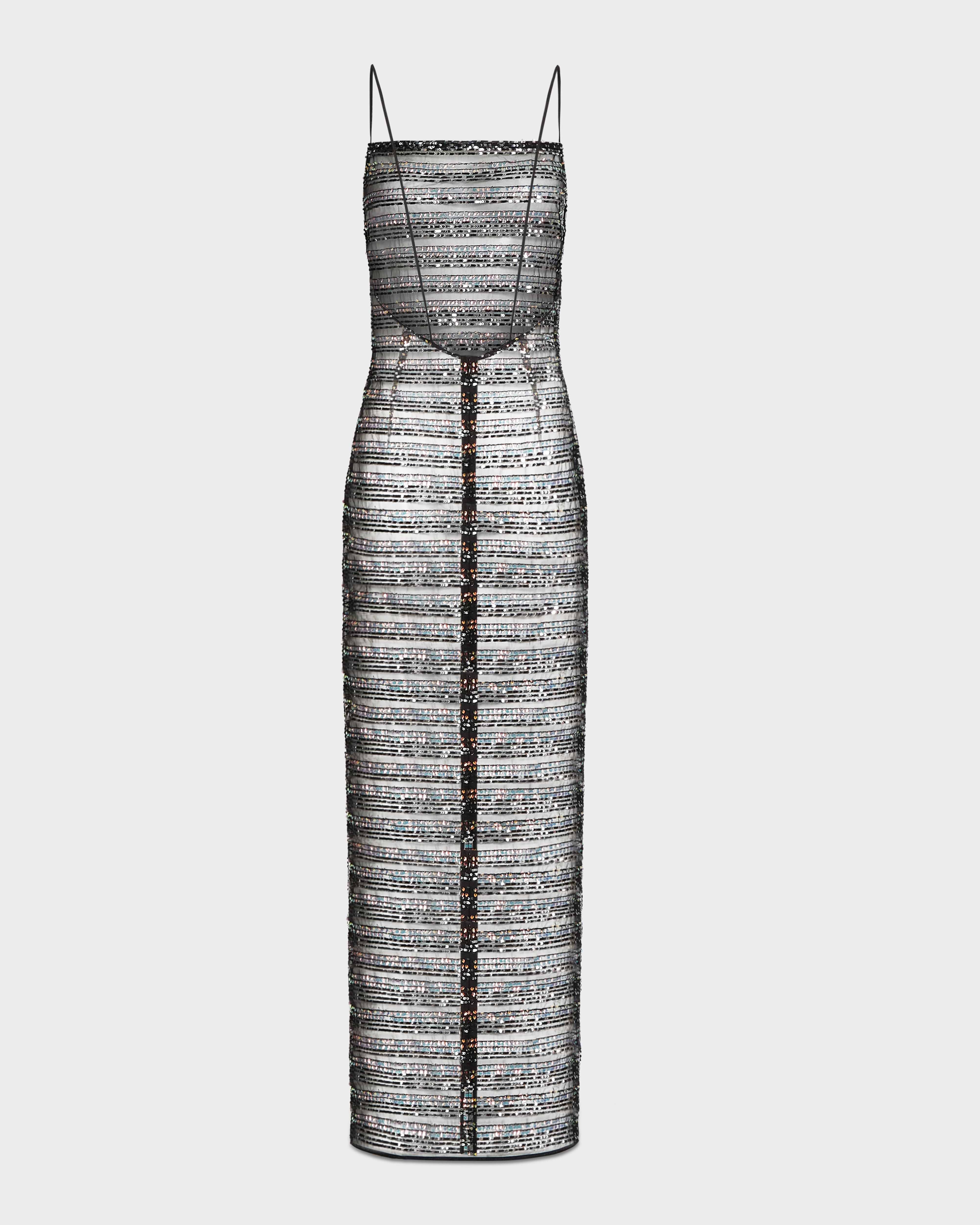 AFLALO Nivara Dress in Mesh – Paillettes - Ghost Front