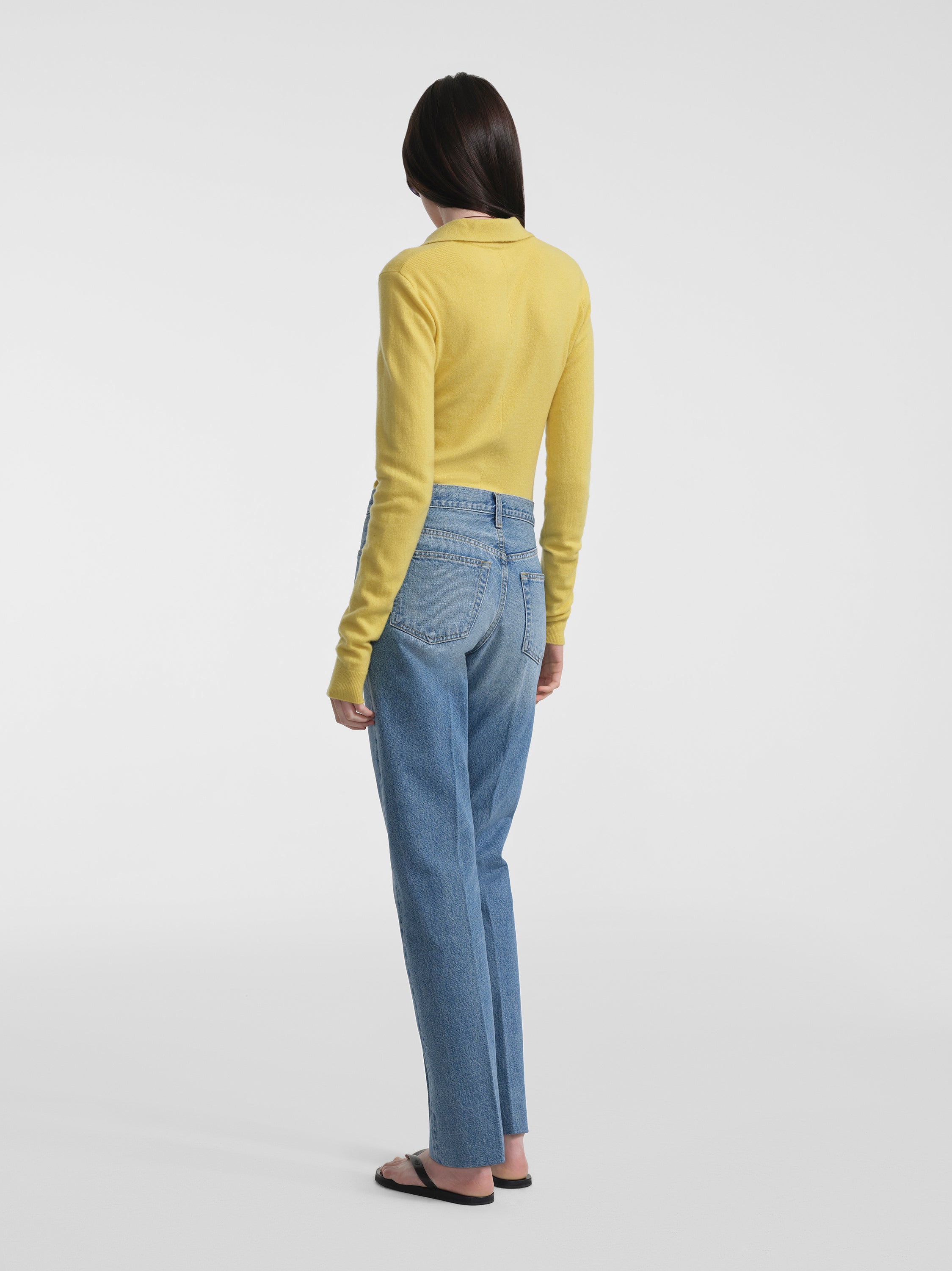 AFLALO Kundera Jean – Bruised Blue Rigid Denim - Model Back 2