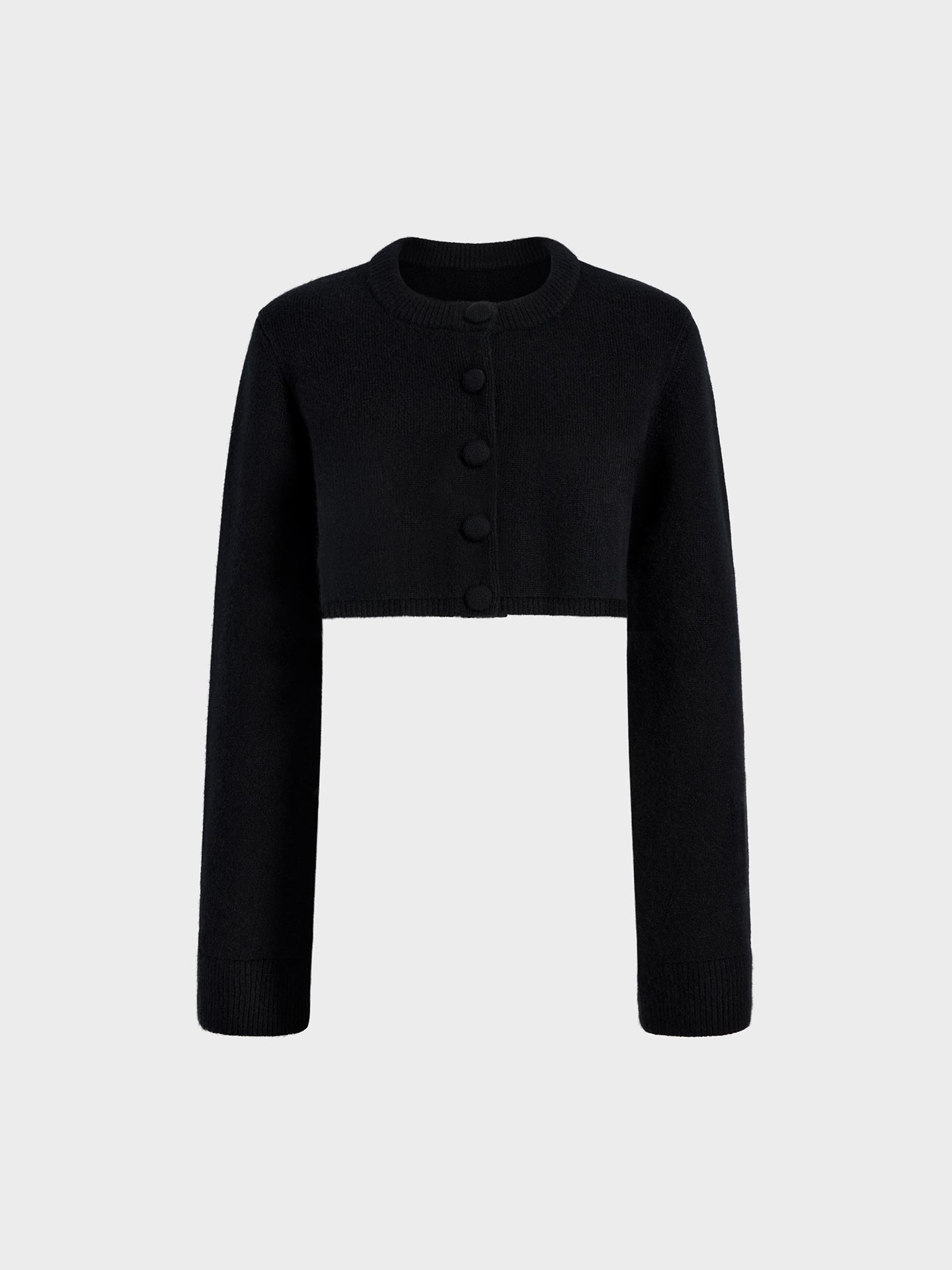 AFLALO Ondyn Cardigan in Cashmere – Black - Ghost Front